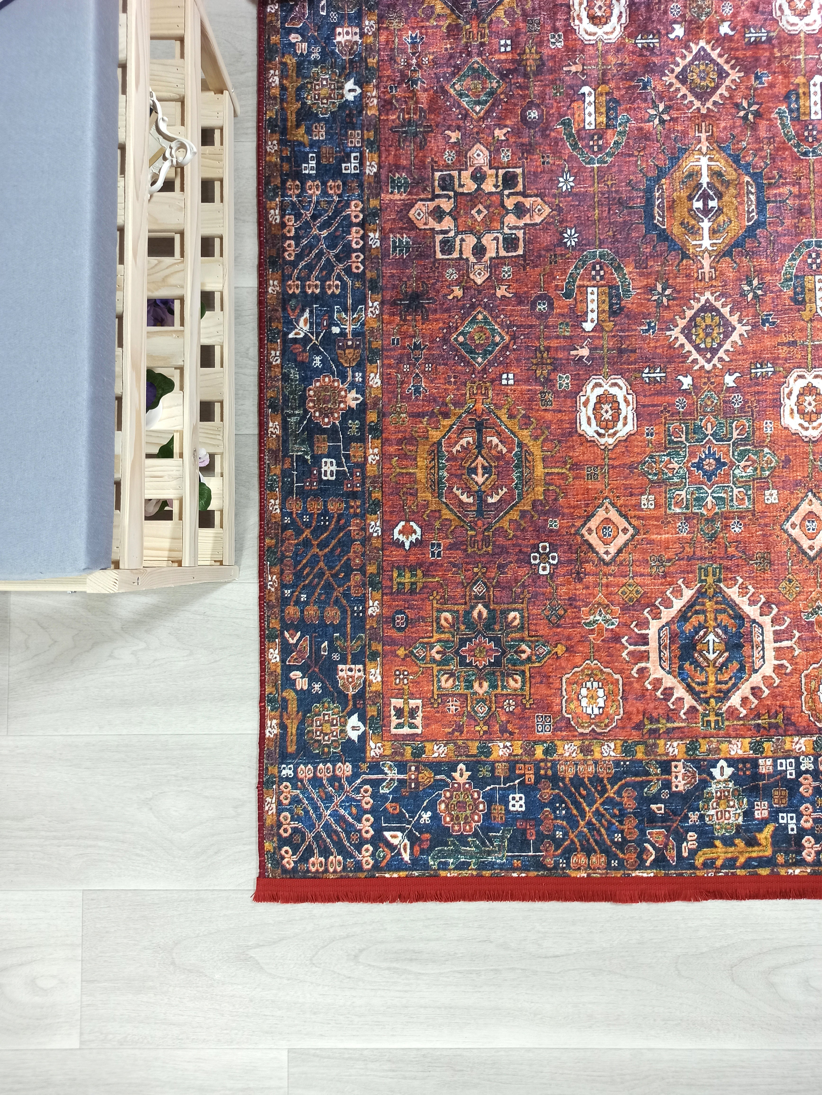 Red Turkish Vintage Traditional Carpet Modern Floor Decor Rug