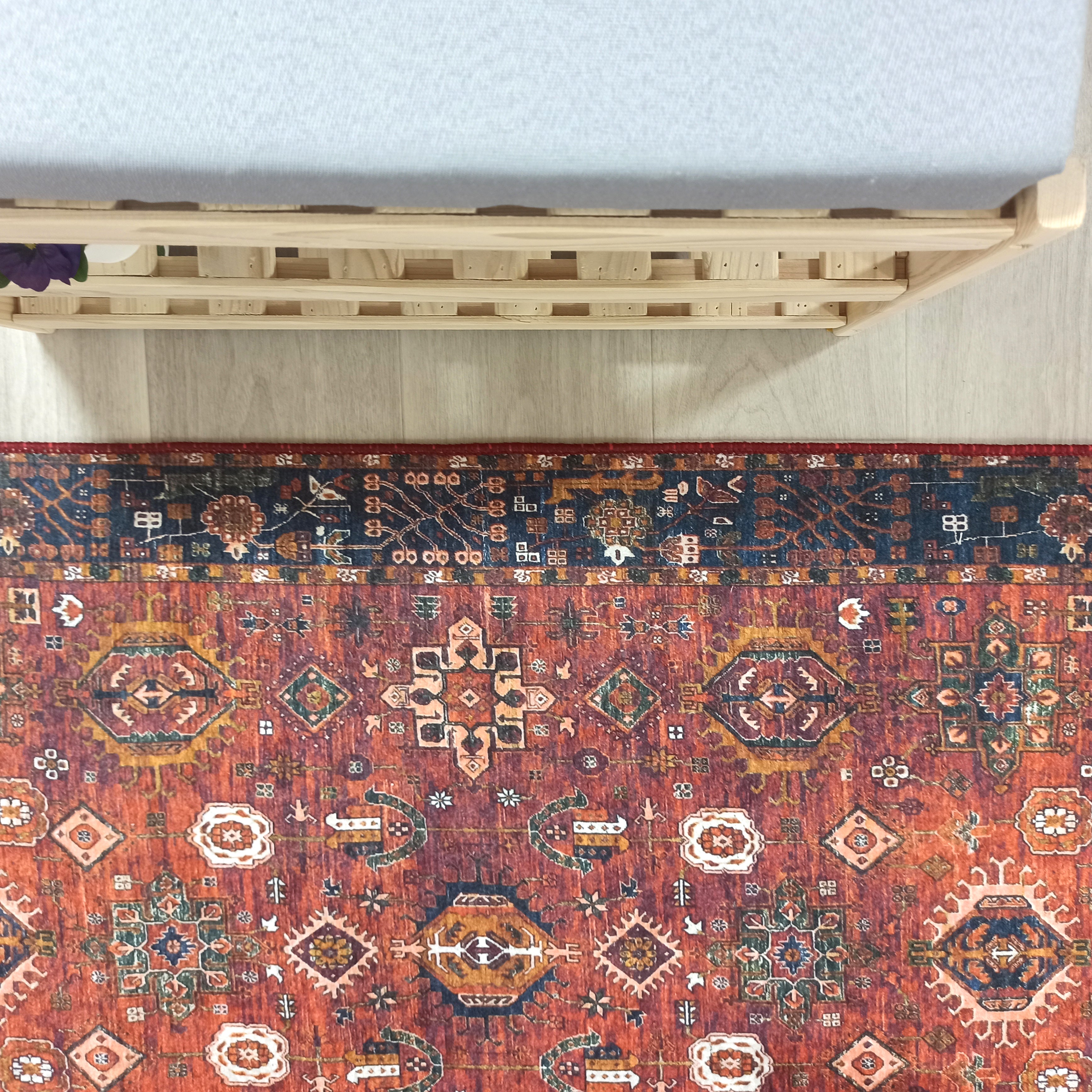 Red Turkish Vintage Traditional Carpet Modern Floor Decor Rug