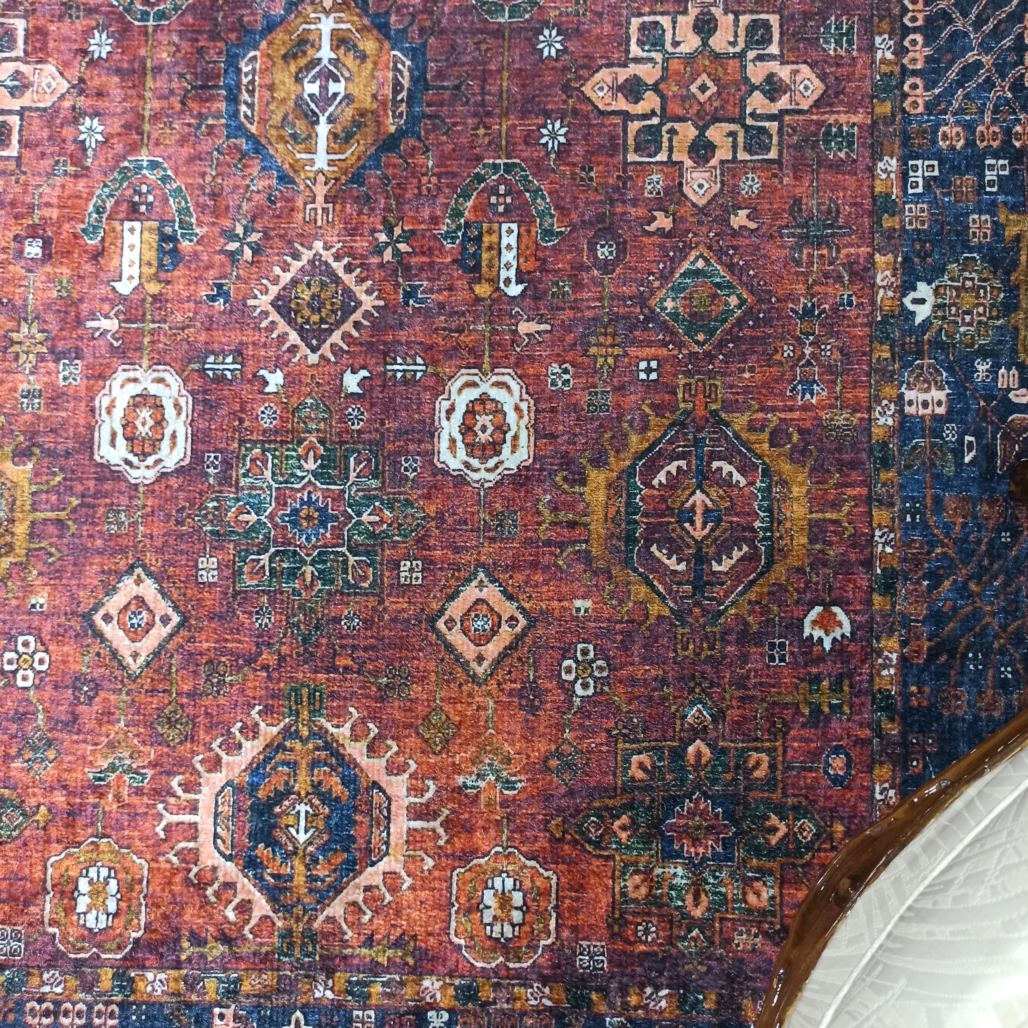 Red Turkish Vintage Traditional Carpet Modern Floor Decor Rug