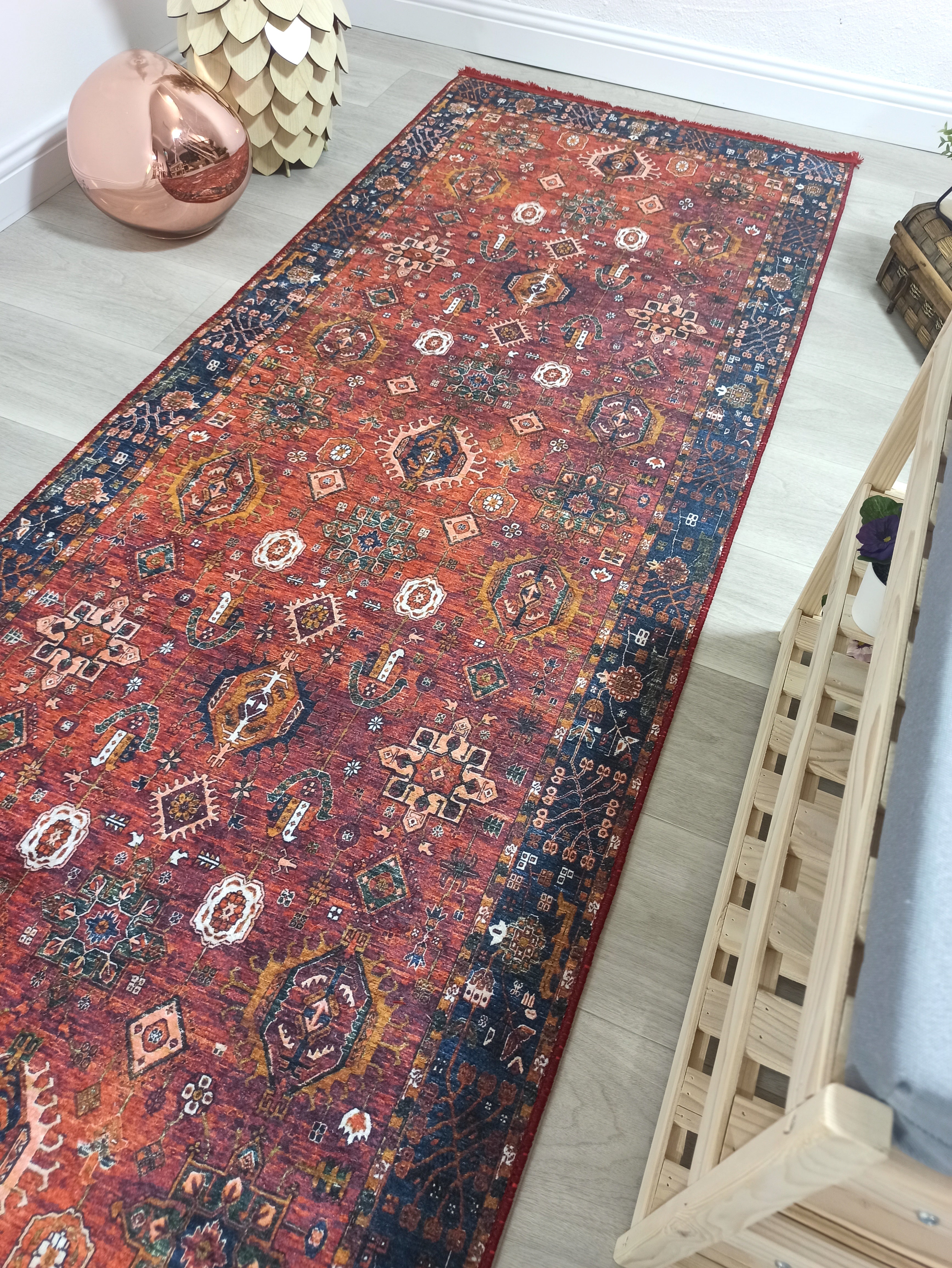 Red Turkish Vintage Traditional Carpet Modern Floor Decor Rug