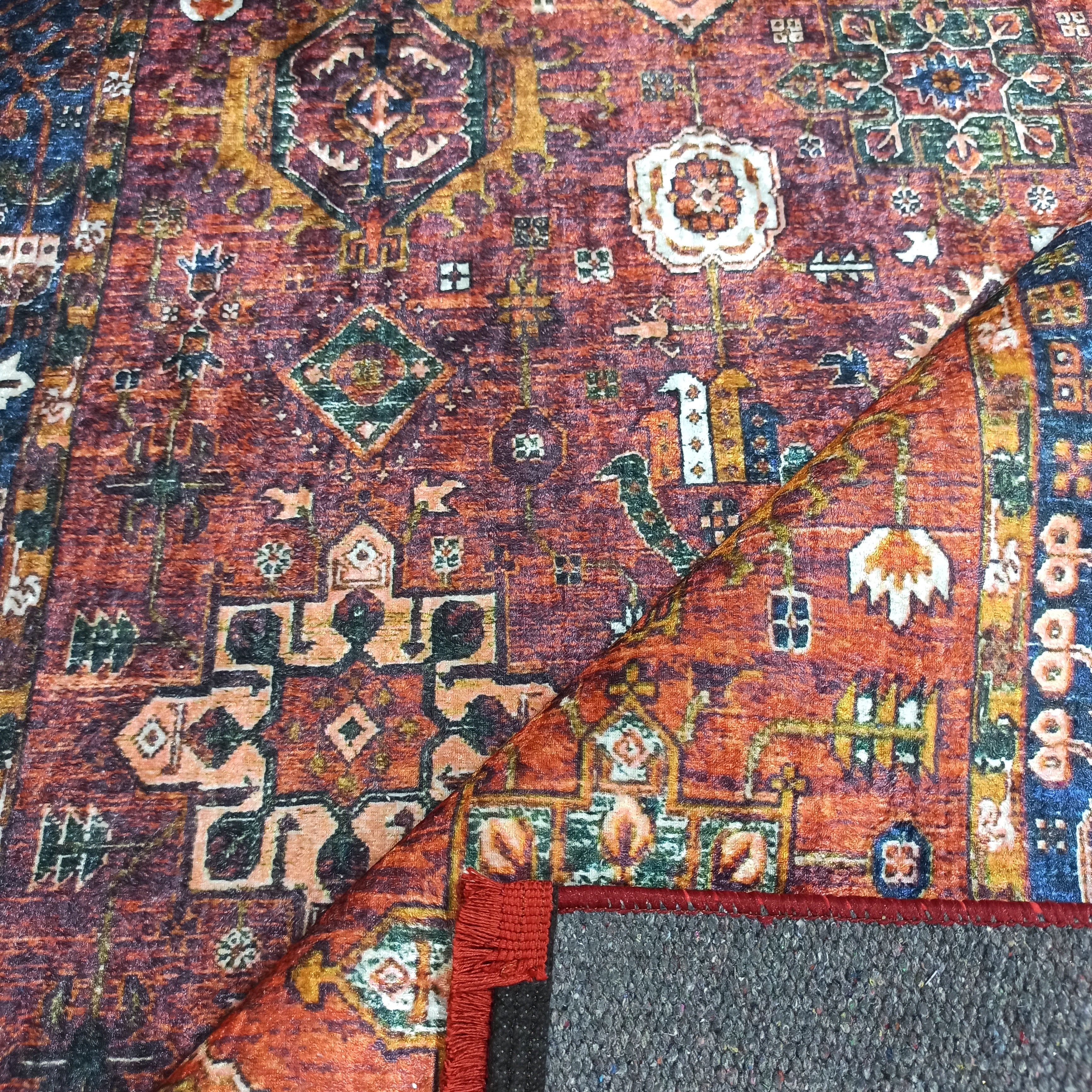 Red Turkish Vintage Traditional Carpet Modern Floor Decor Rug