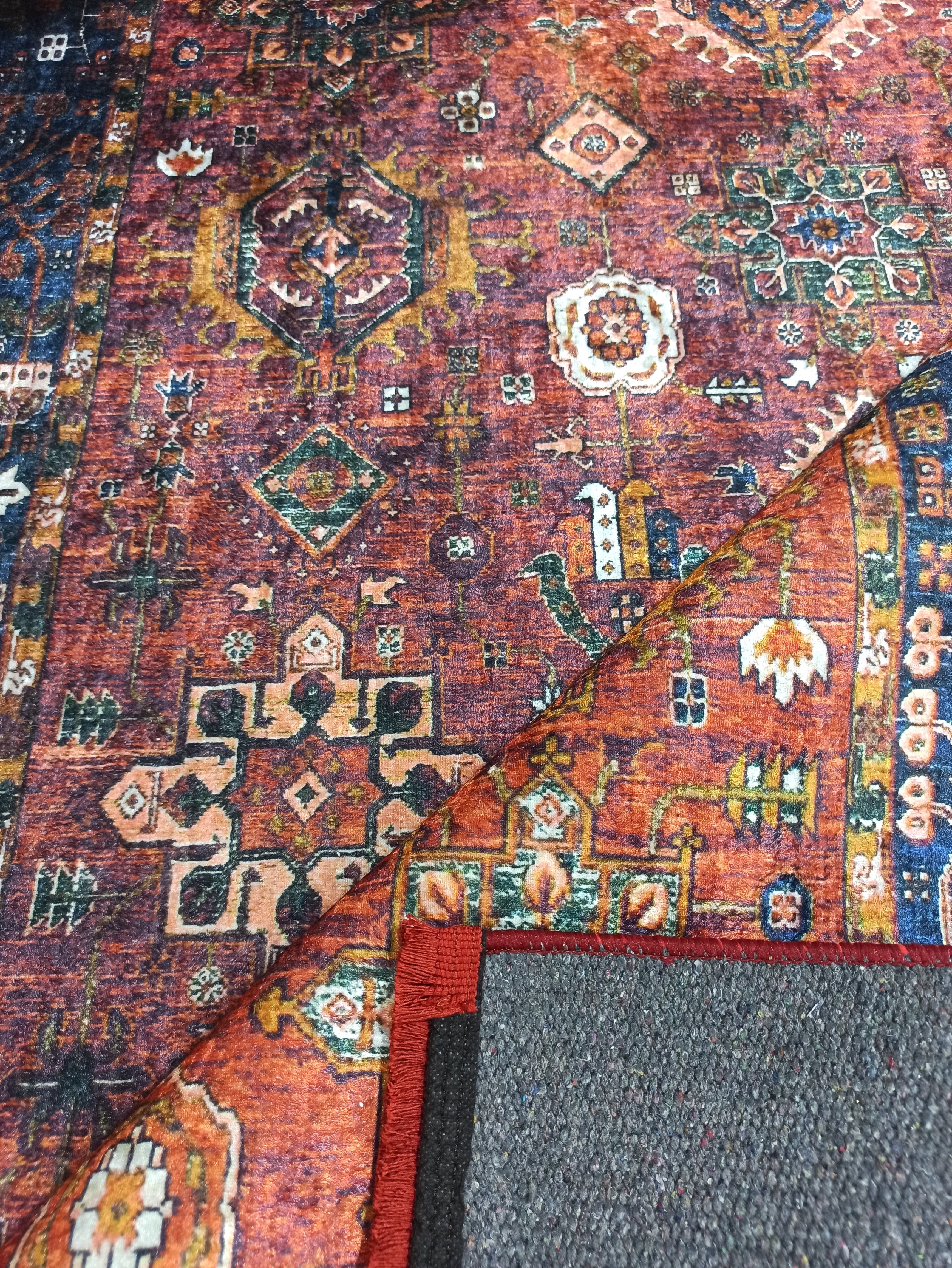 Red Turkish Vintage Traditional Carpet Modern Floor Decor Rug