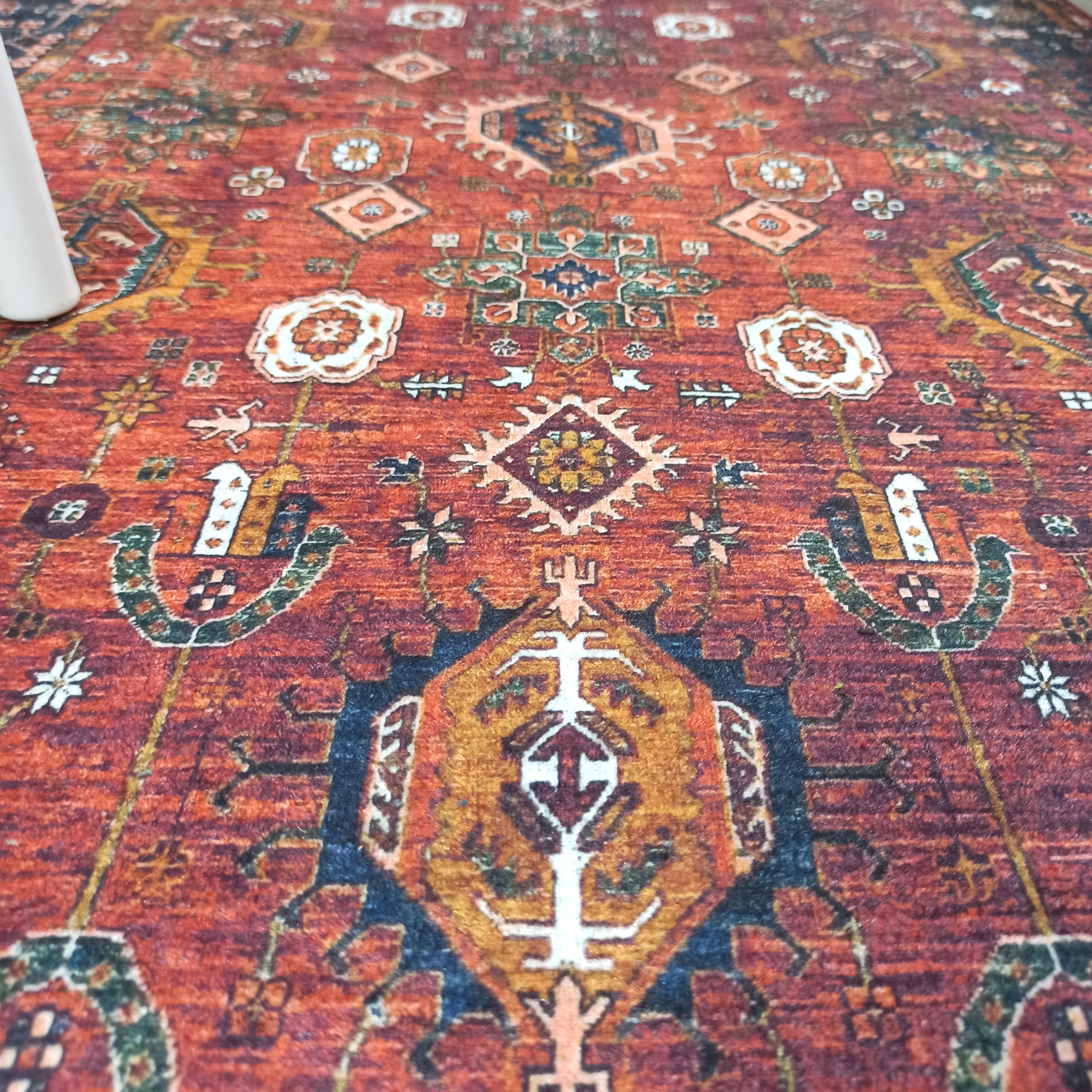 Red Turkish Vintage Traditional Carpet Modern Floor Decor Rug