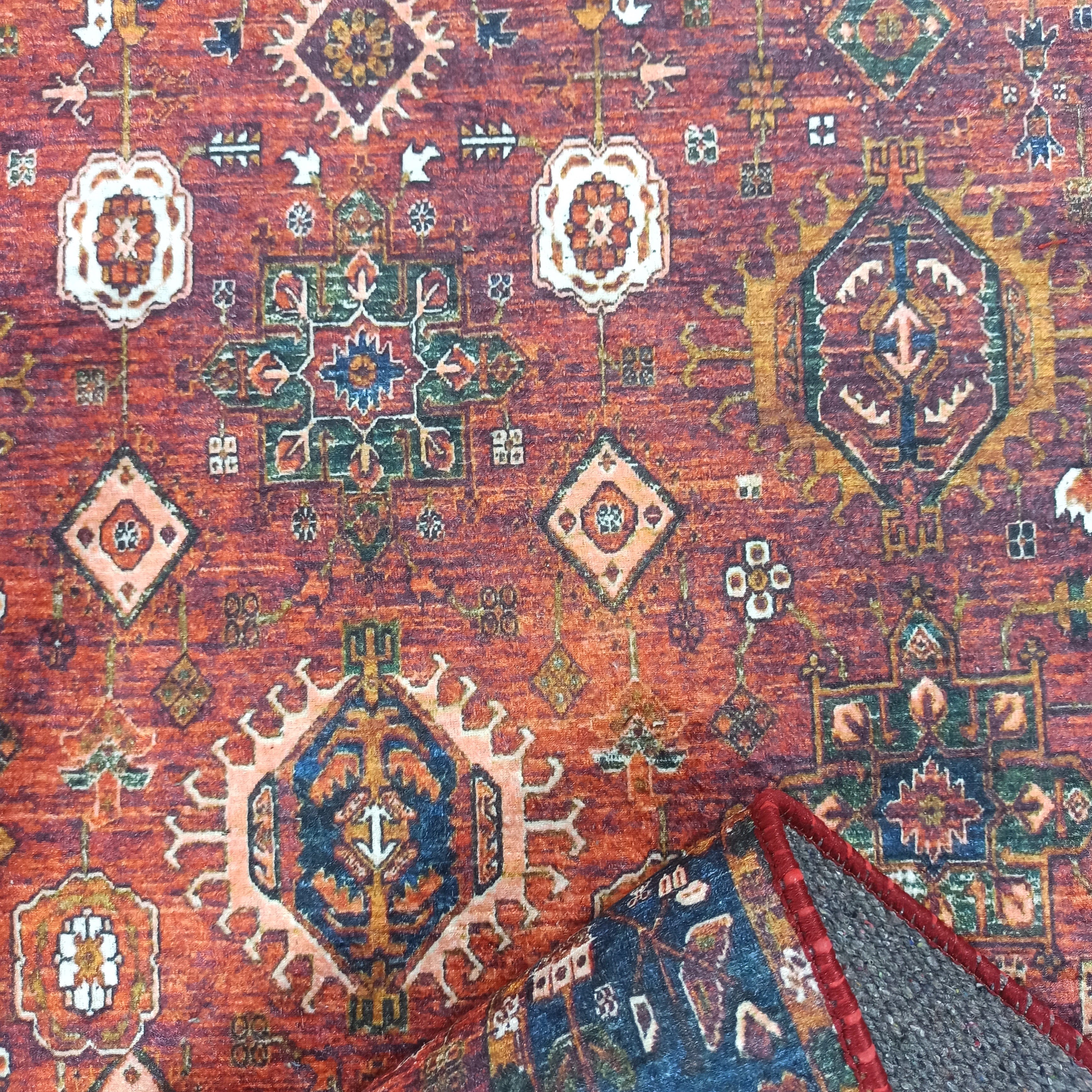 Red Turkish Vintage Traditional Carpet Modern Floor Decor Rug