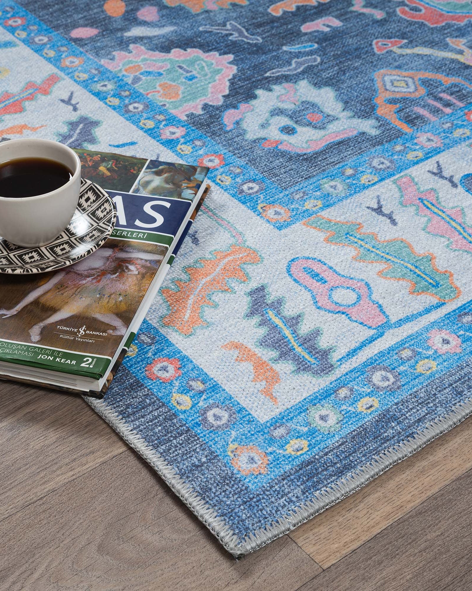 Adeline Pastel Blue Modern Oushak Rug