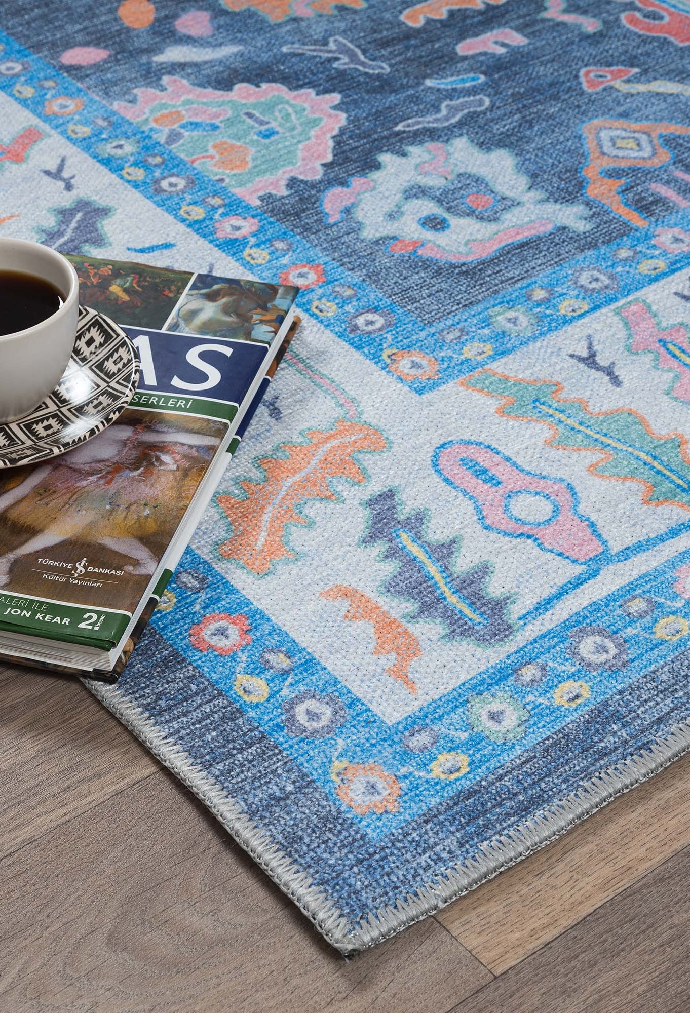 Adeline Pastel Blue Modern Oushak Rug