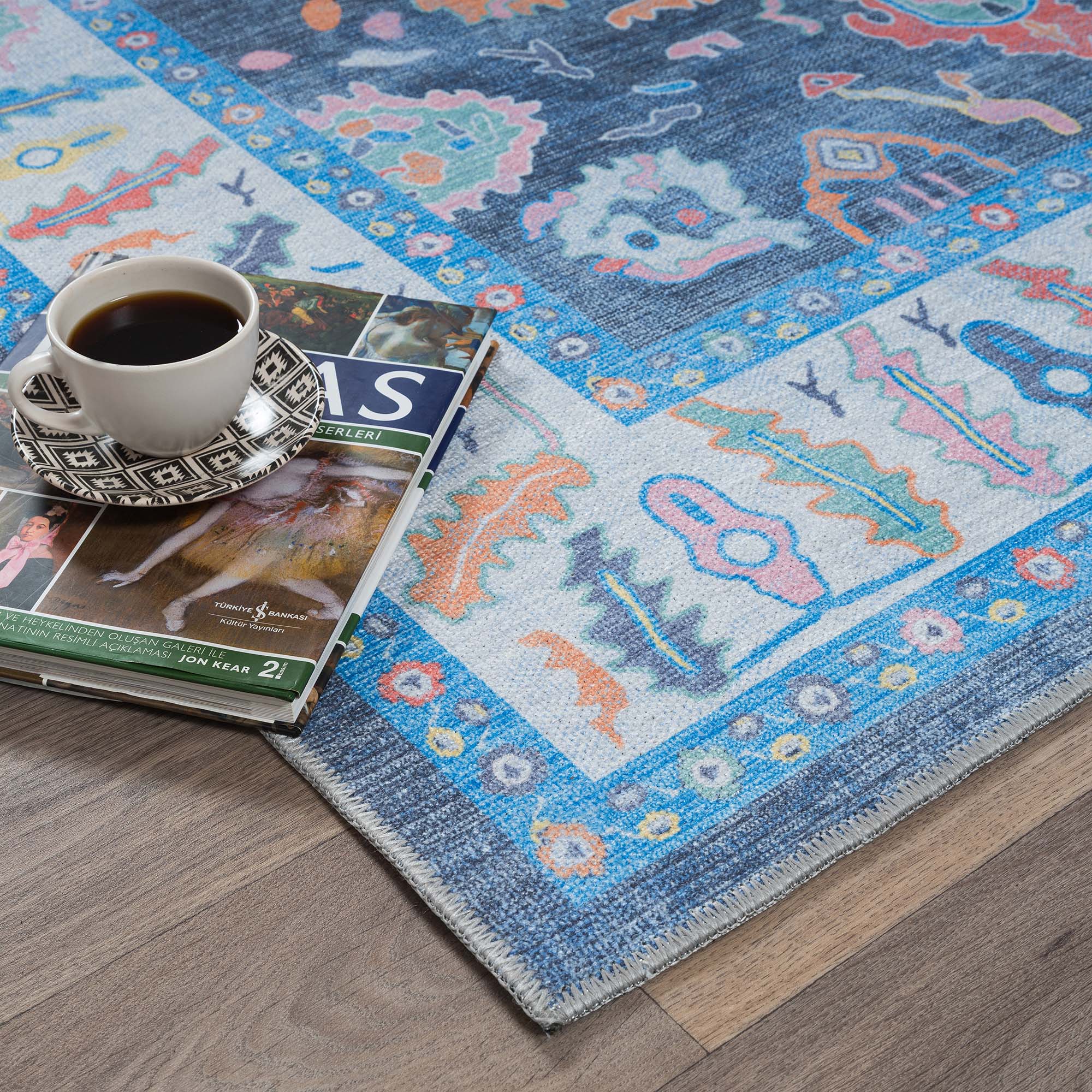 Adeline Pastel Blue Modern Oushak Rug
