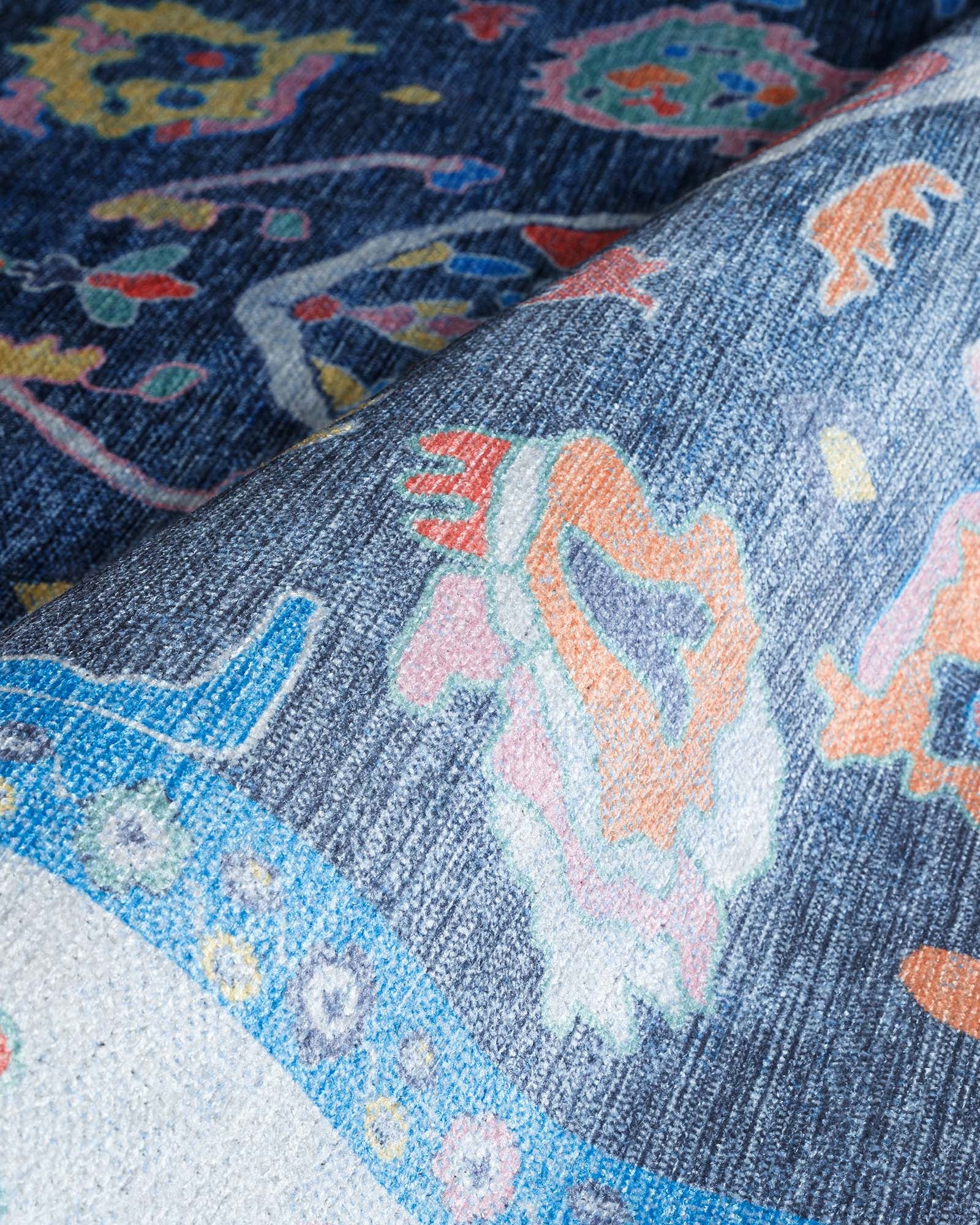 Adeline Pastel Blue Modern Oushak Rug