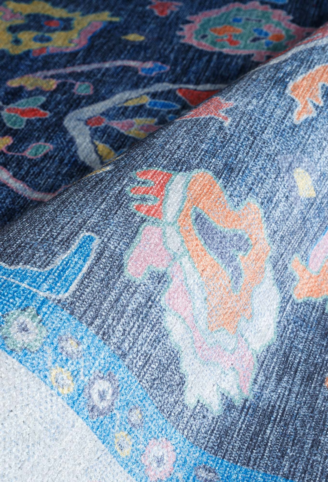 Adeline Pastel Blue Modern Oushak Rug