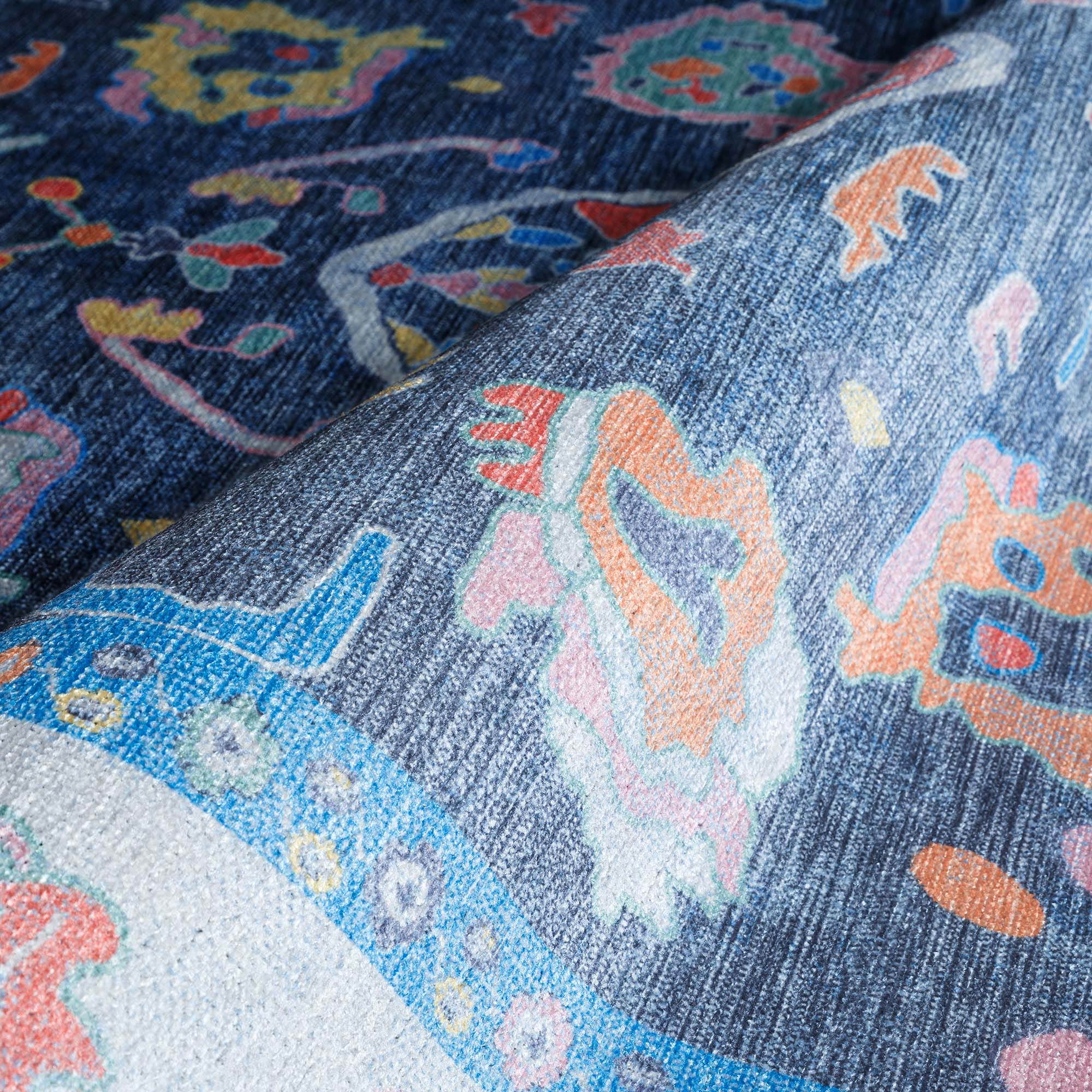 Adeline Pastel Blue Modern Oushak Rug