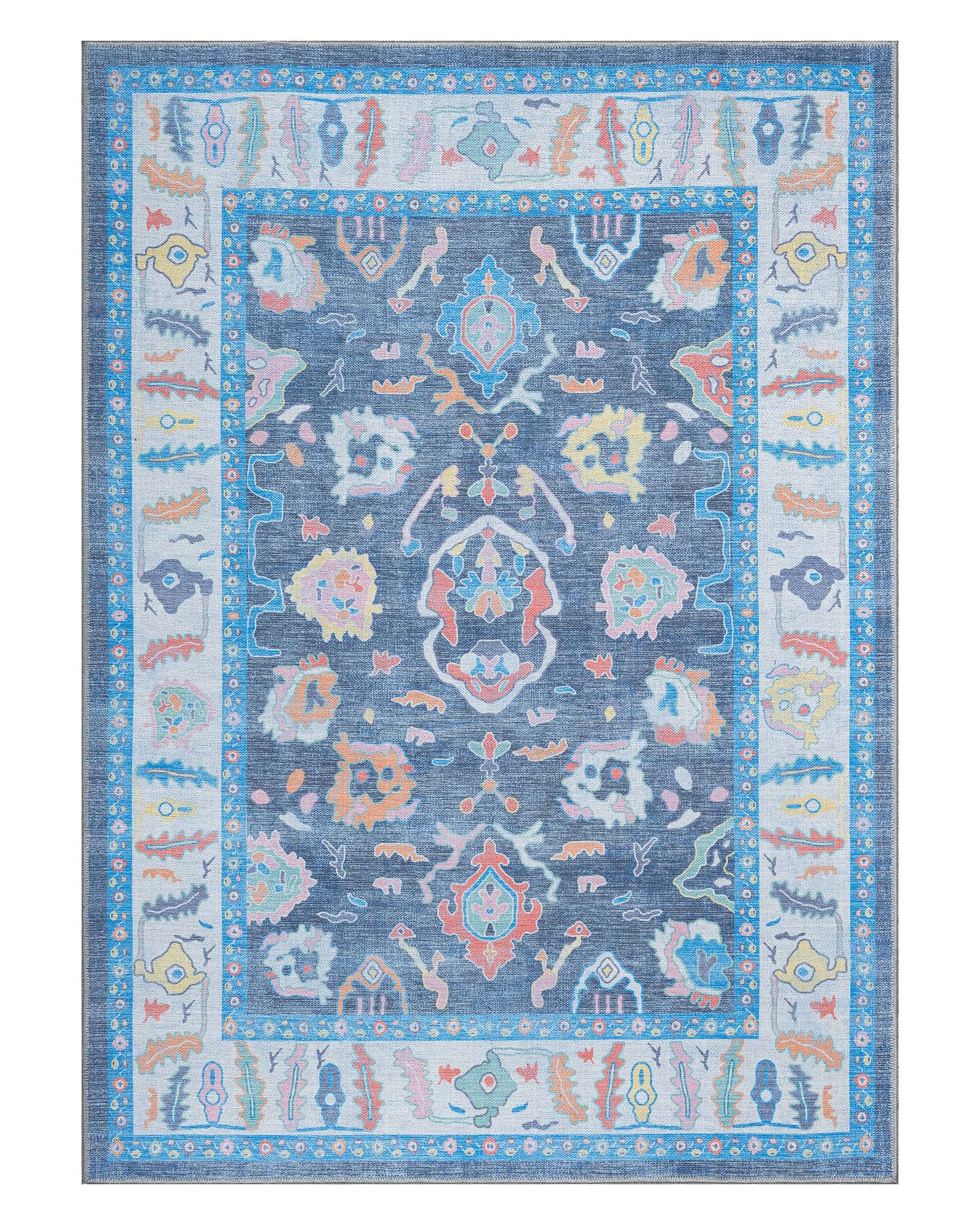 Adeline Pastel Blue Modern Oushak Rug