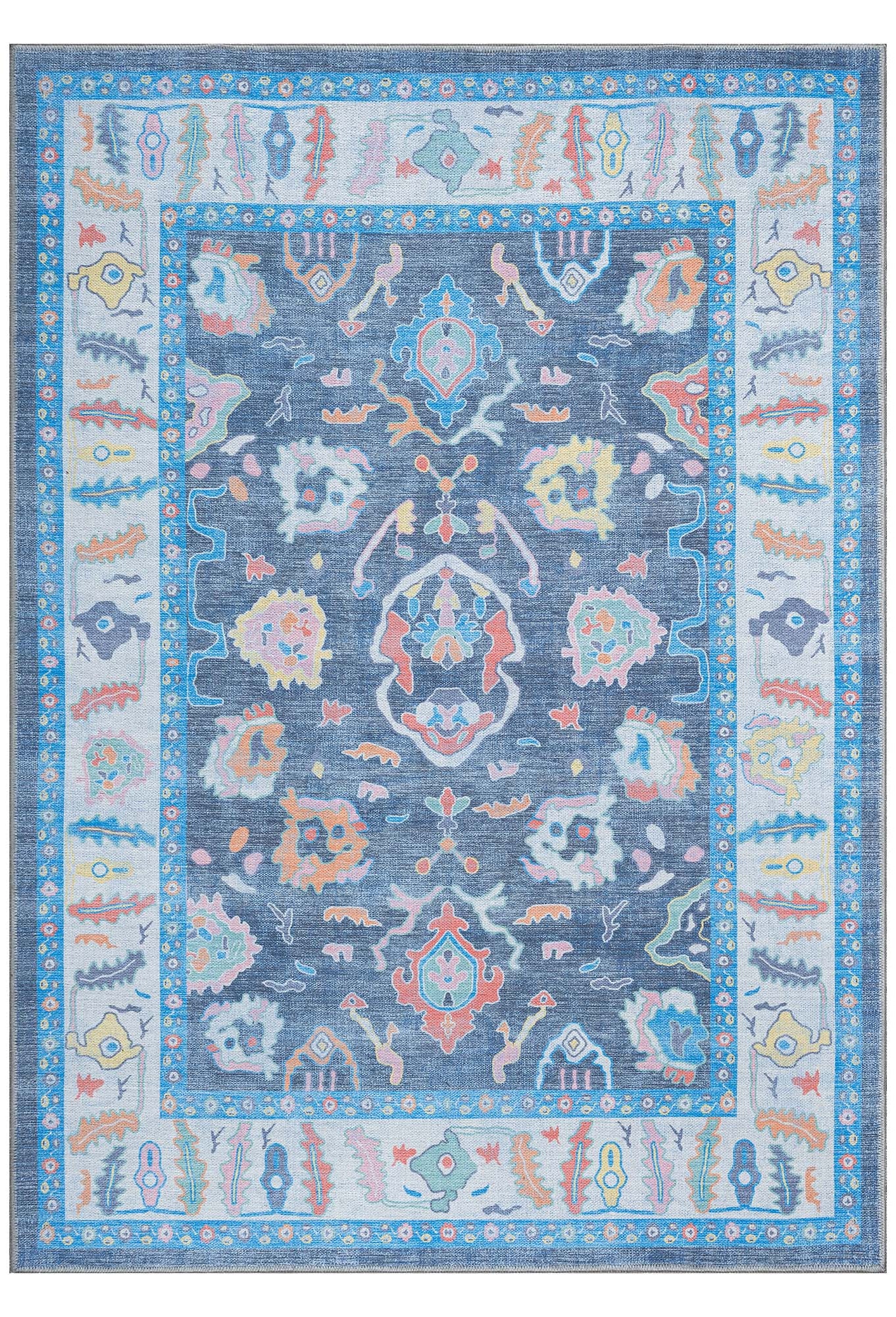 Adeline Pastel Blue Modern Oushak Rug