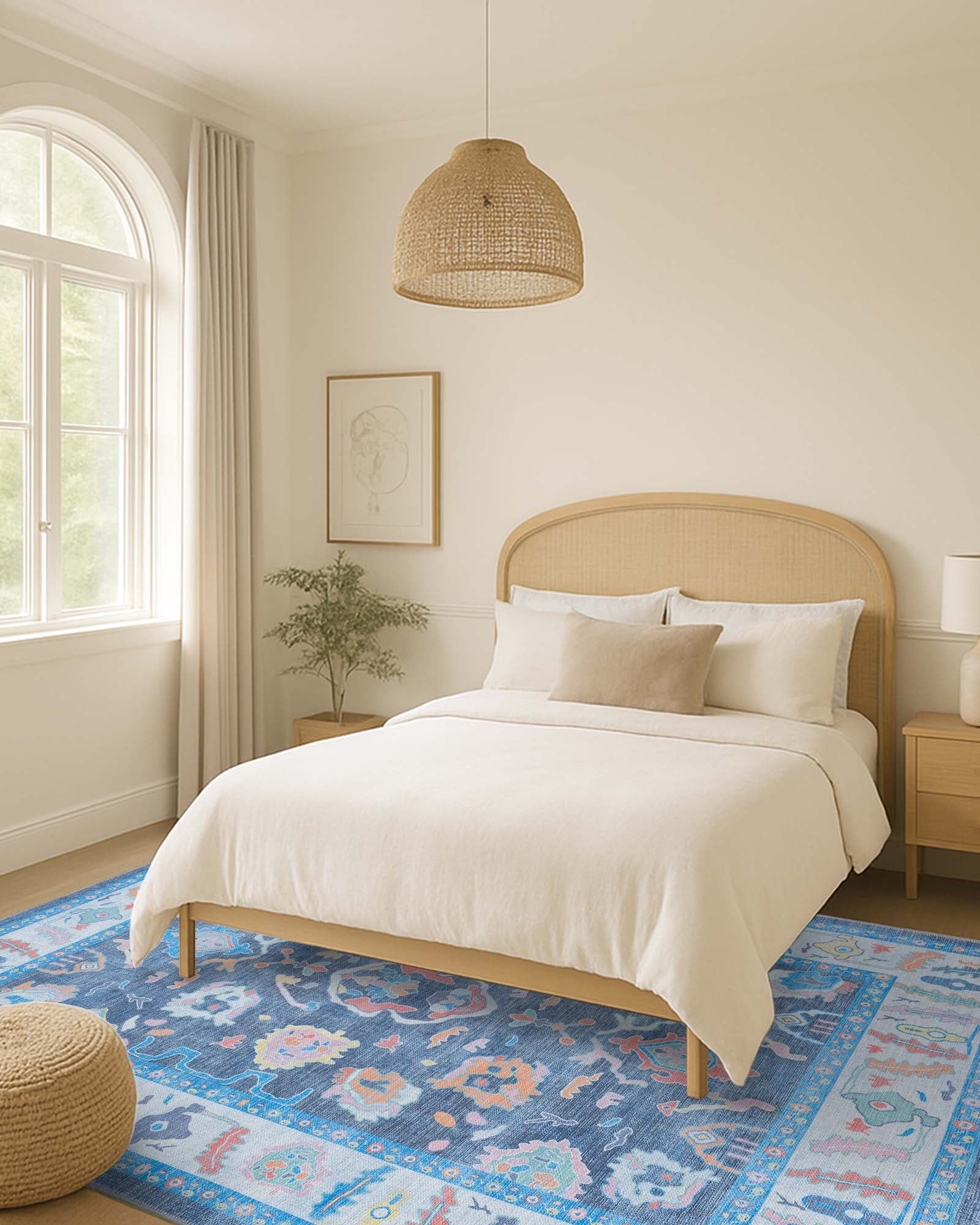 Adeline Pastel Blue Modern Oushak Rug