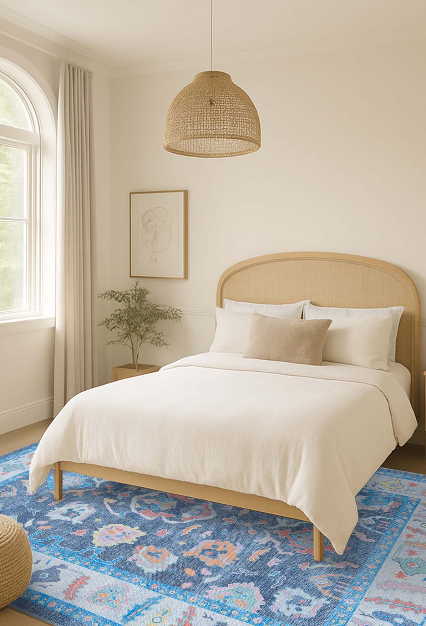 Adeline Pastel Blue Modern Oushak Rug