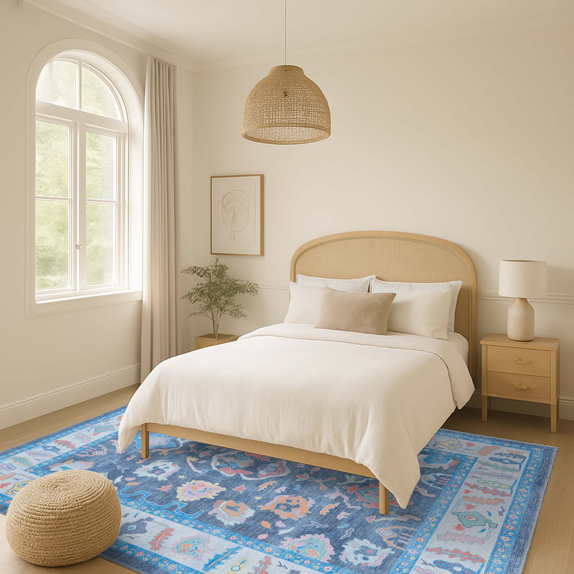 Adeline Pastel Blue Modern Oushak Rug