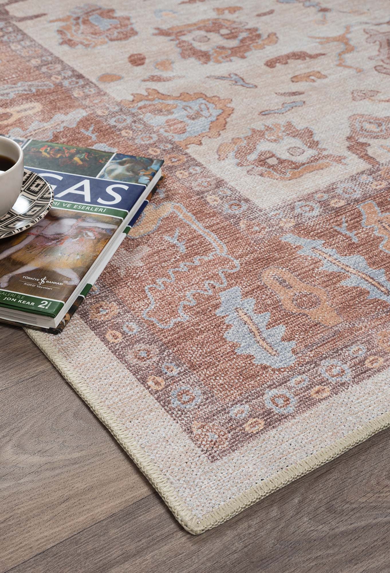 Anais Boho Brown Ivory Modern Oushak Rug