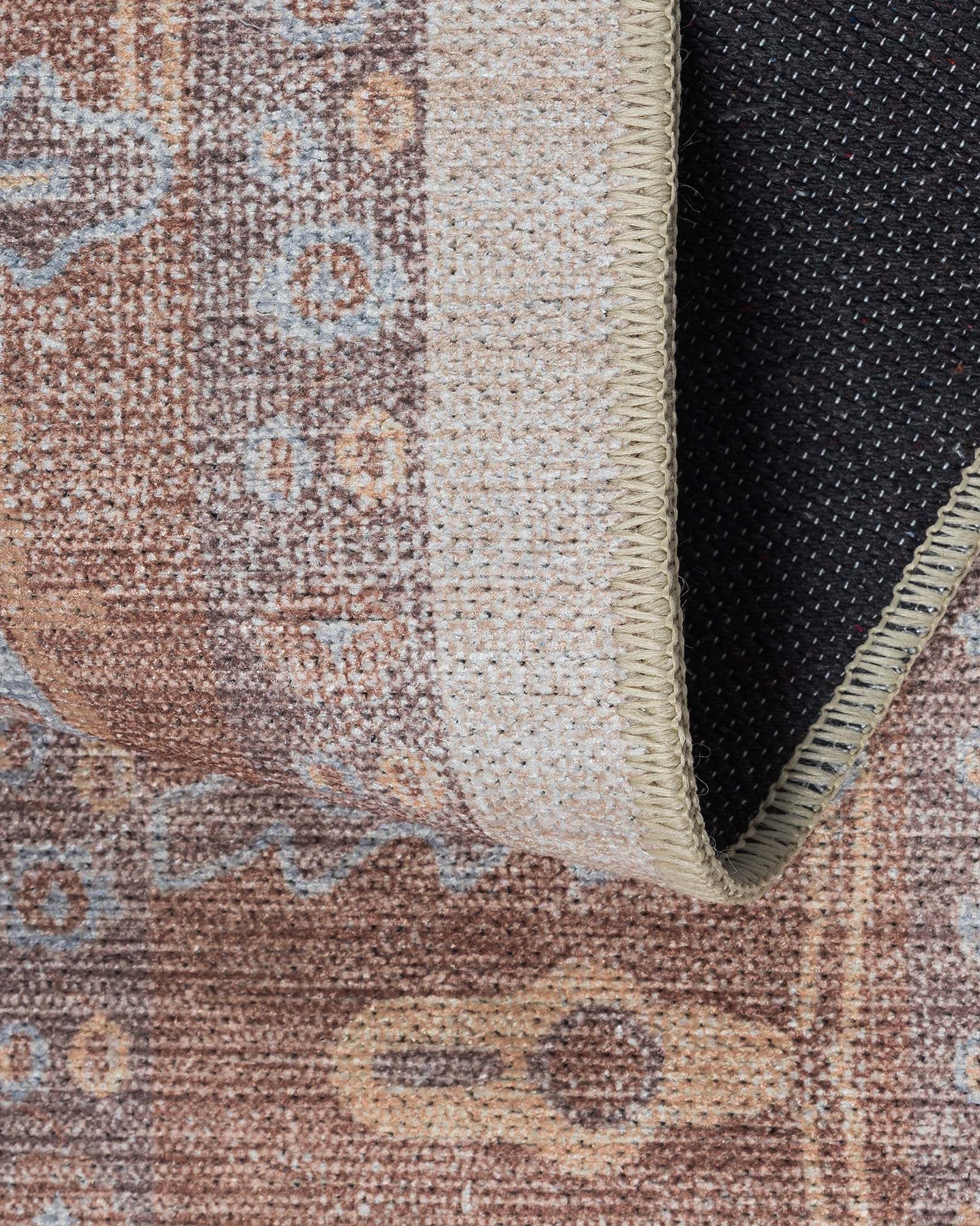 Anais Boho Brown Ivory Modern Oushak Rug