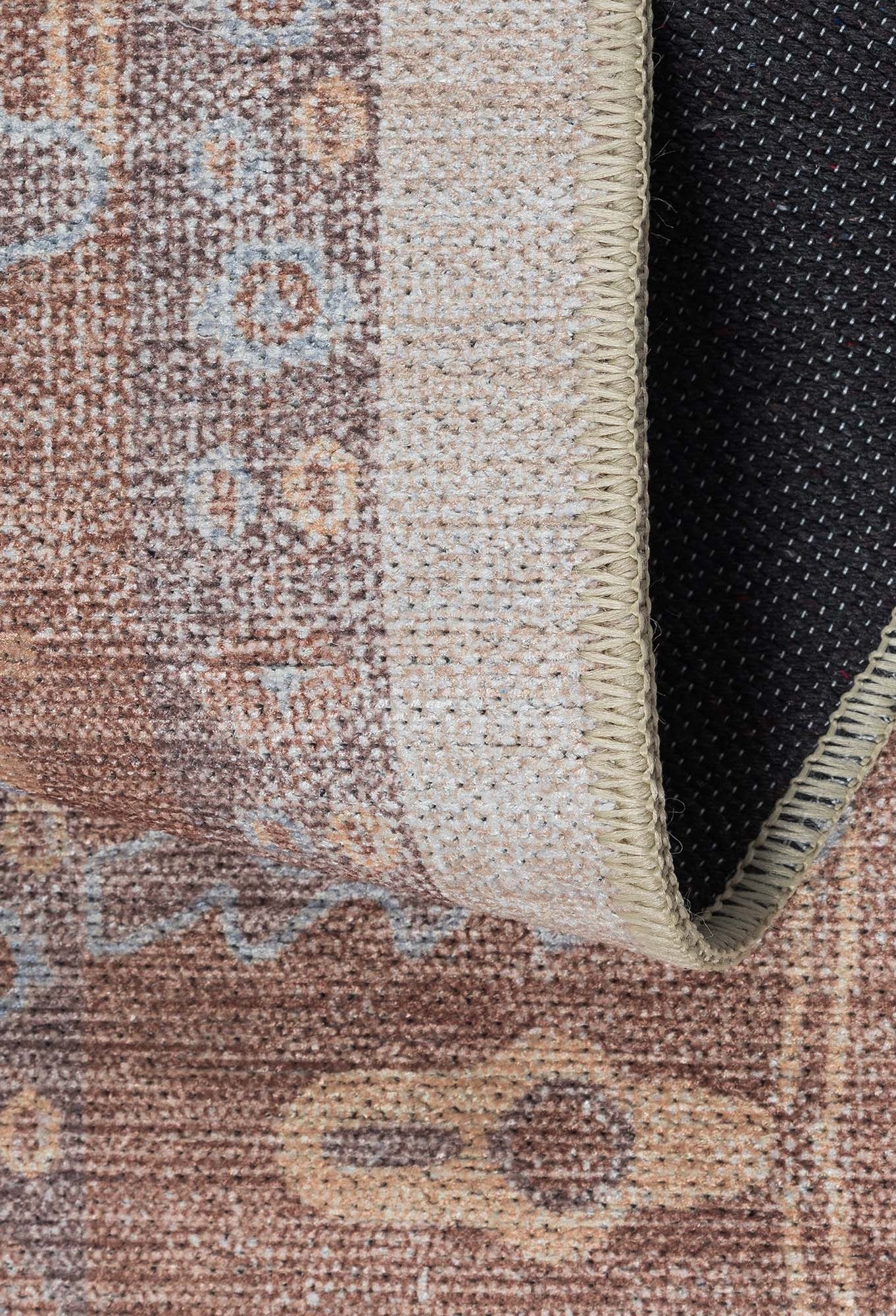 Anais Boho Brown Ivory Modern Oushak Rug