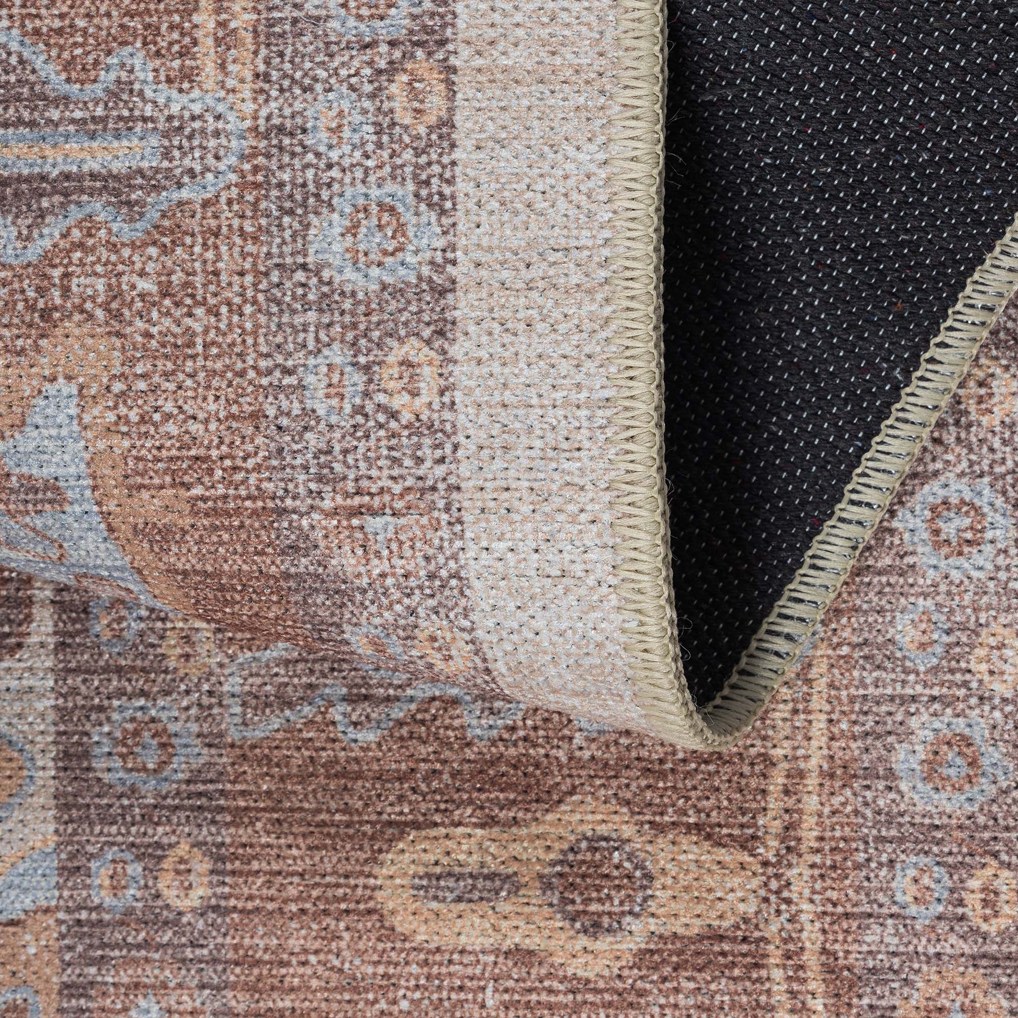 Anais Boho Brown Ivory Modern Oushak Rug