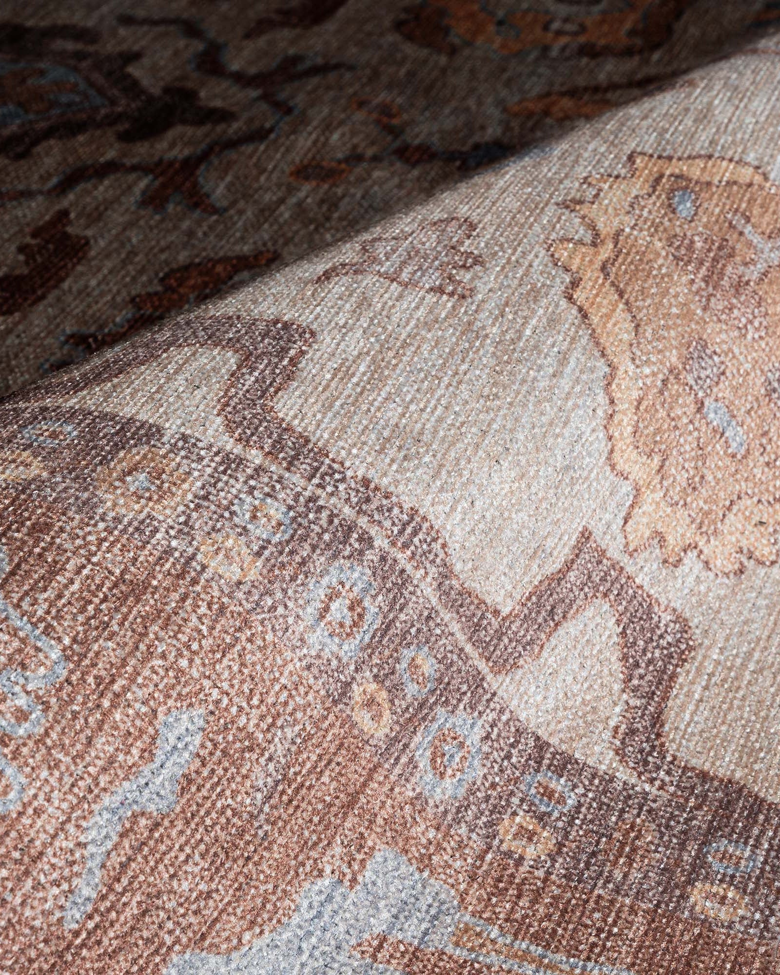 Anais Boho Brown Ivory Modern Oushak Rug