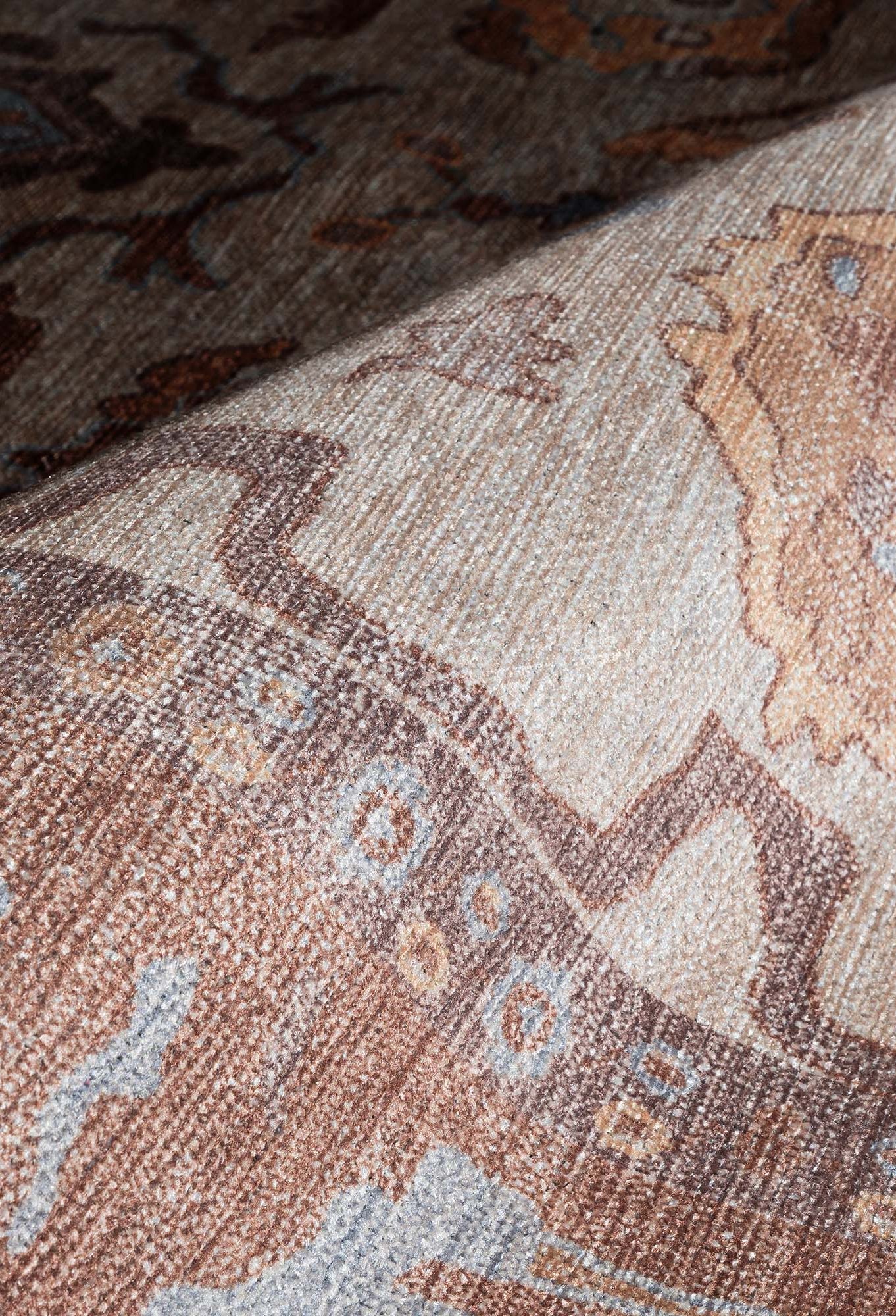 Anais Boho Brown Ivory Modern Oushak Rug