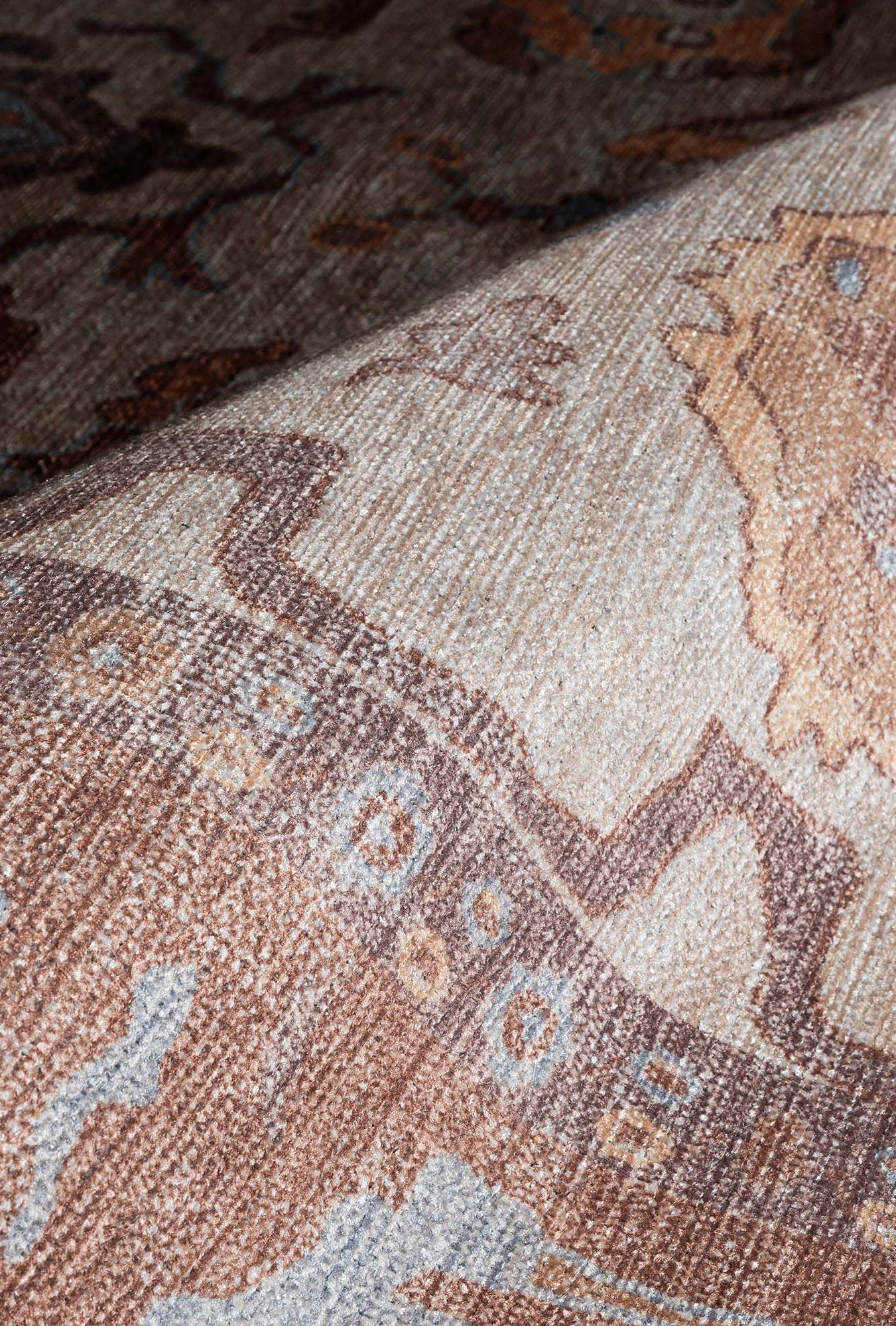 Anais Boho Brown Ivory Modern Oushak Rug