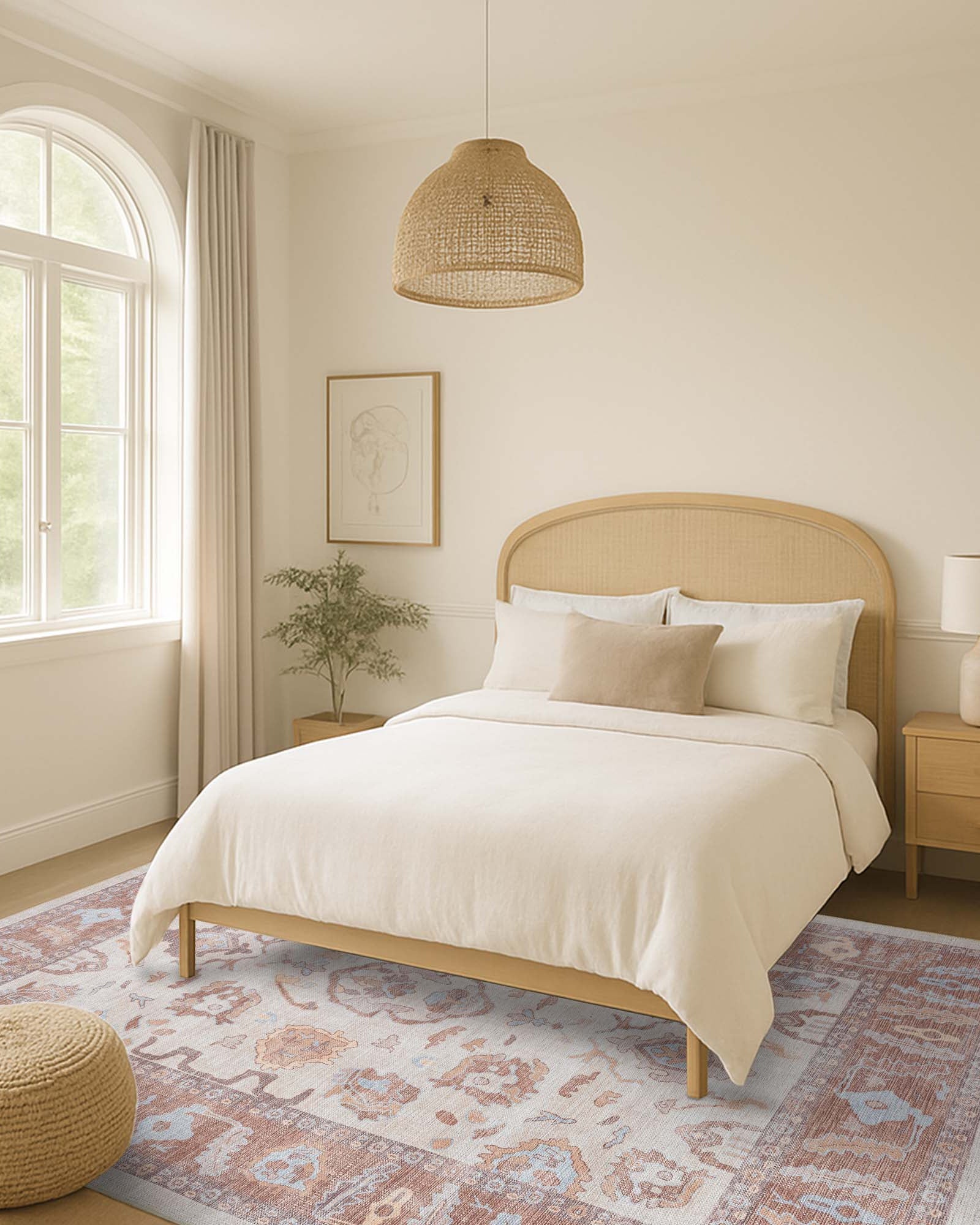 Anais Boho Brown Ivory Modern Oushak Rug