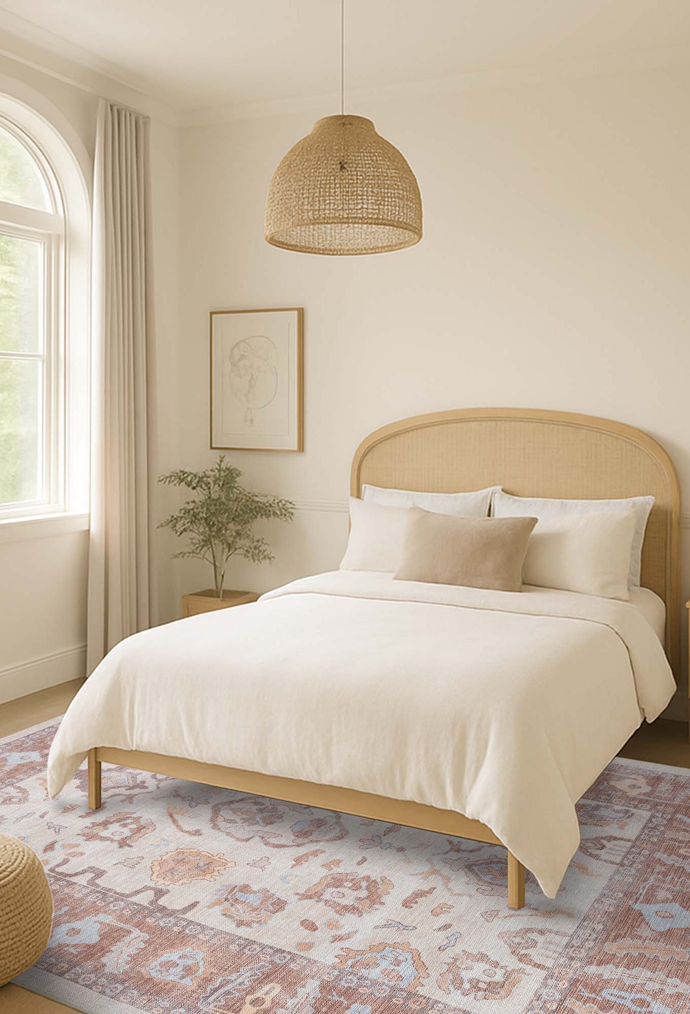 Anais Boho Brown Ivory Modern Oushak Rug