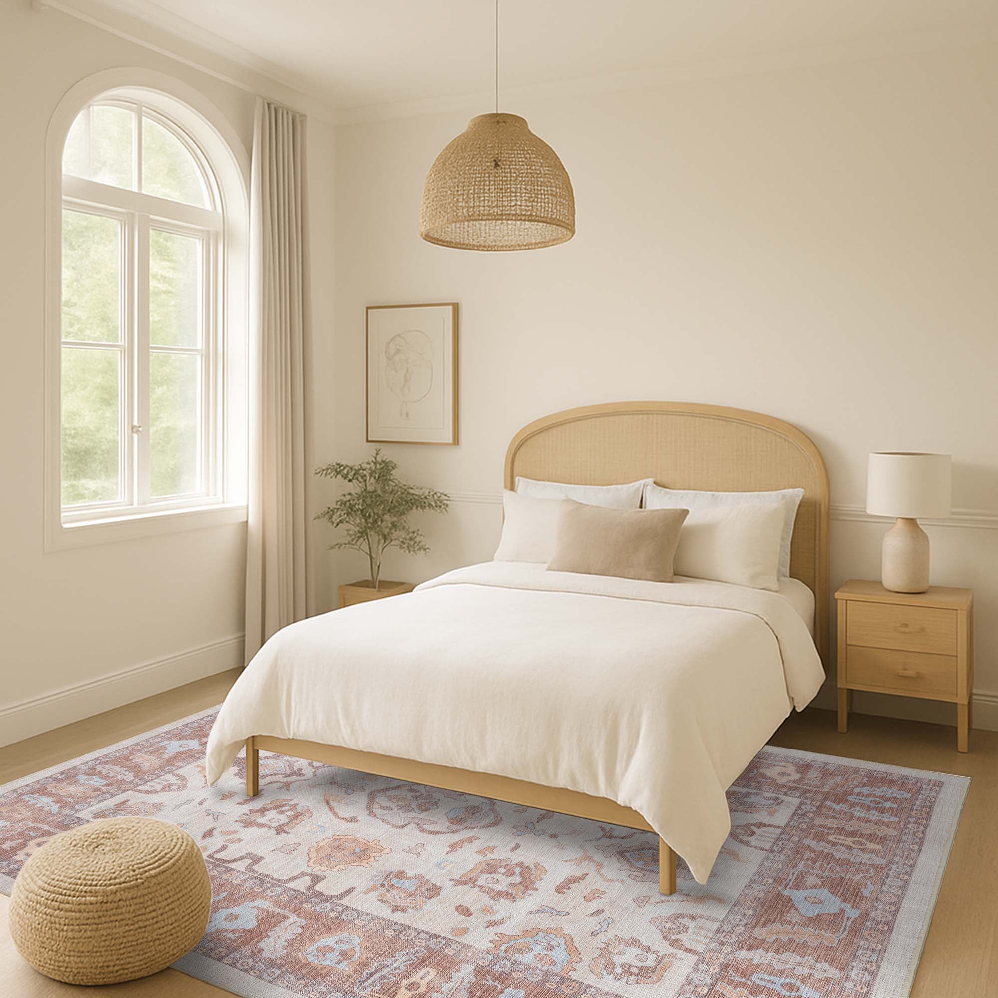 Anais Boho Brown Ivory Modern Oushak Rug