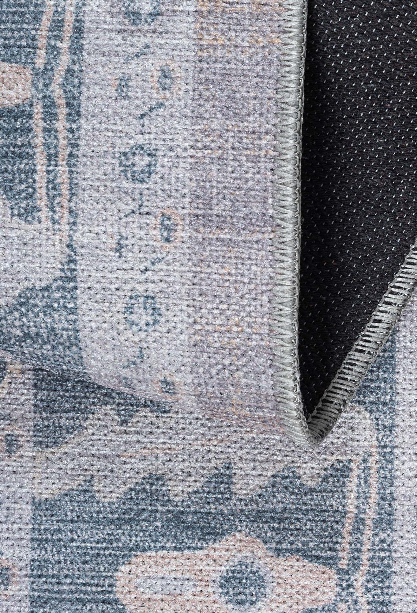 Ruya Gray Blue Modern Oushak Rug