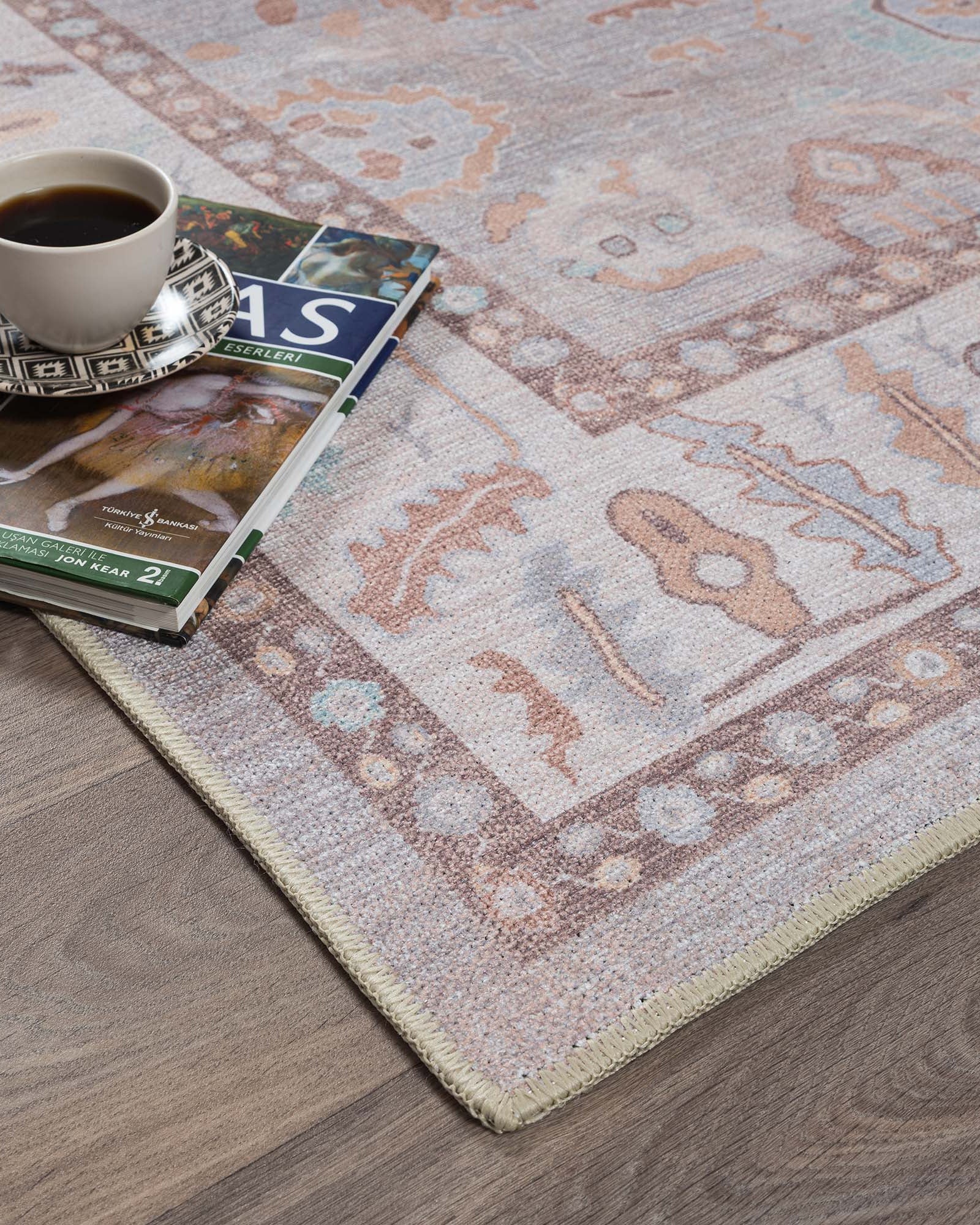 Nadia Muted Brown Pastel Modern Oushak Rug