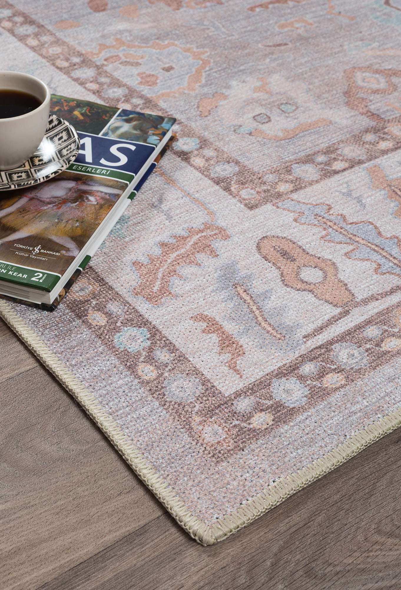 Nadia Muted Brown Pastel Modern Oushak Rug
