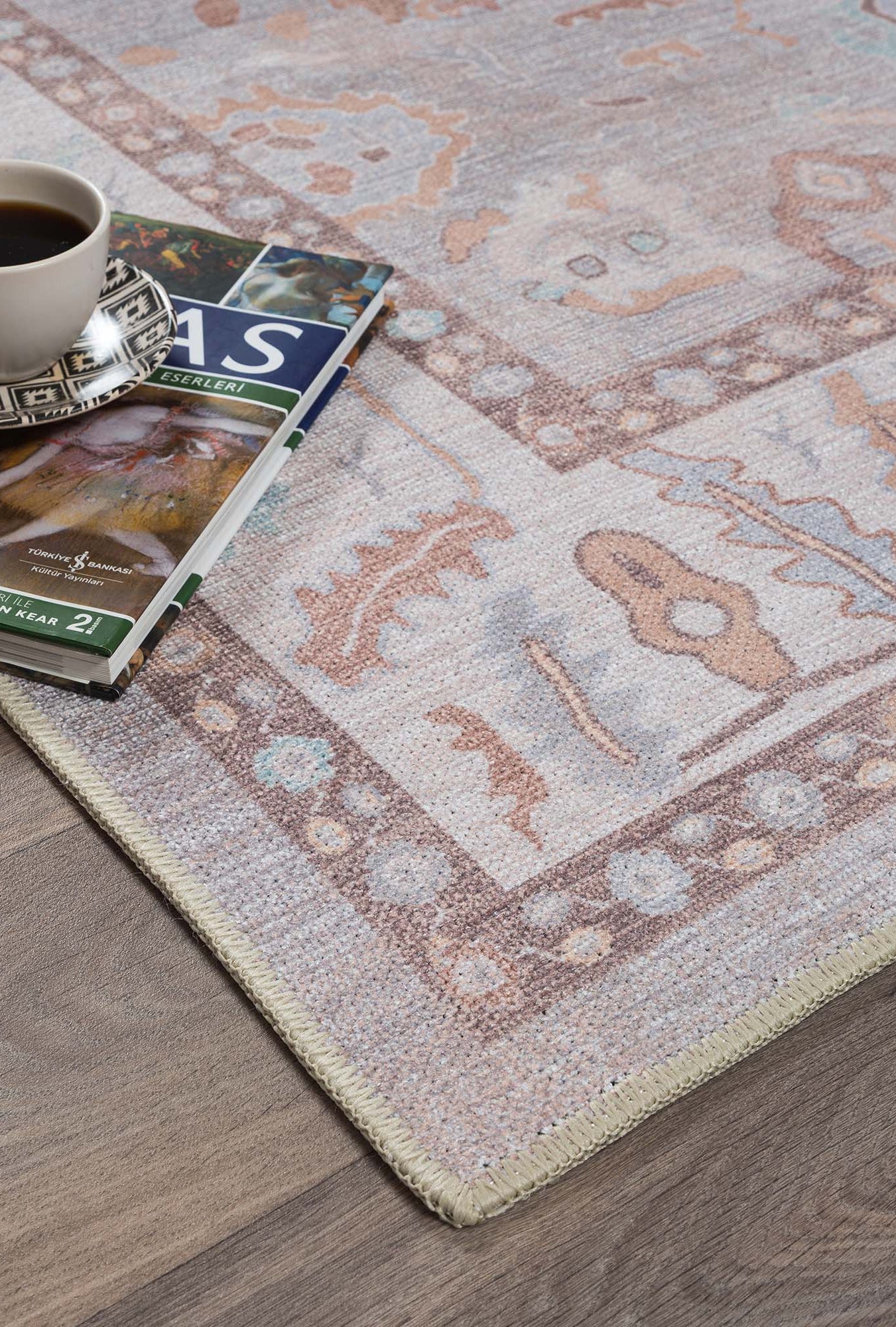 Nadia Muted Brown Pastel Modern Oushak Rug