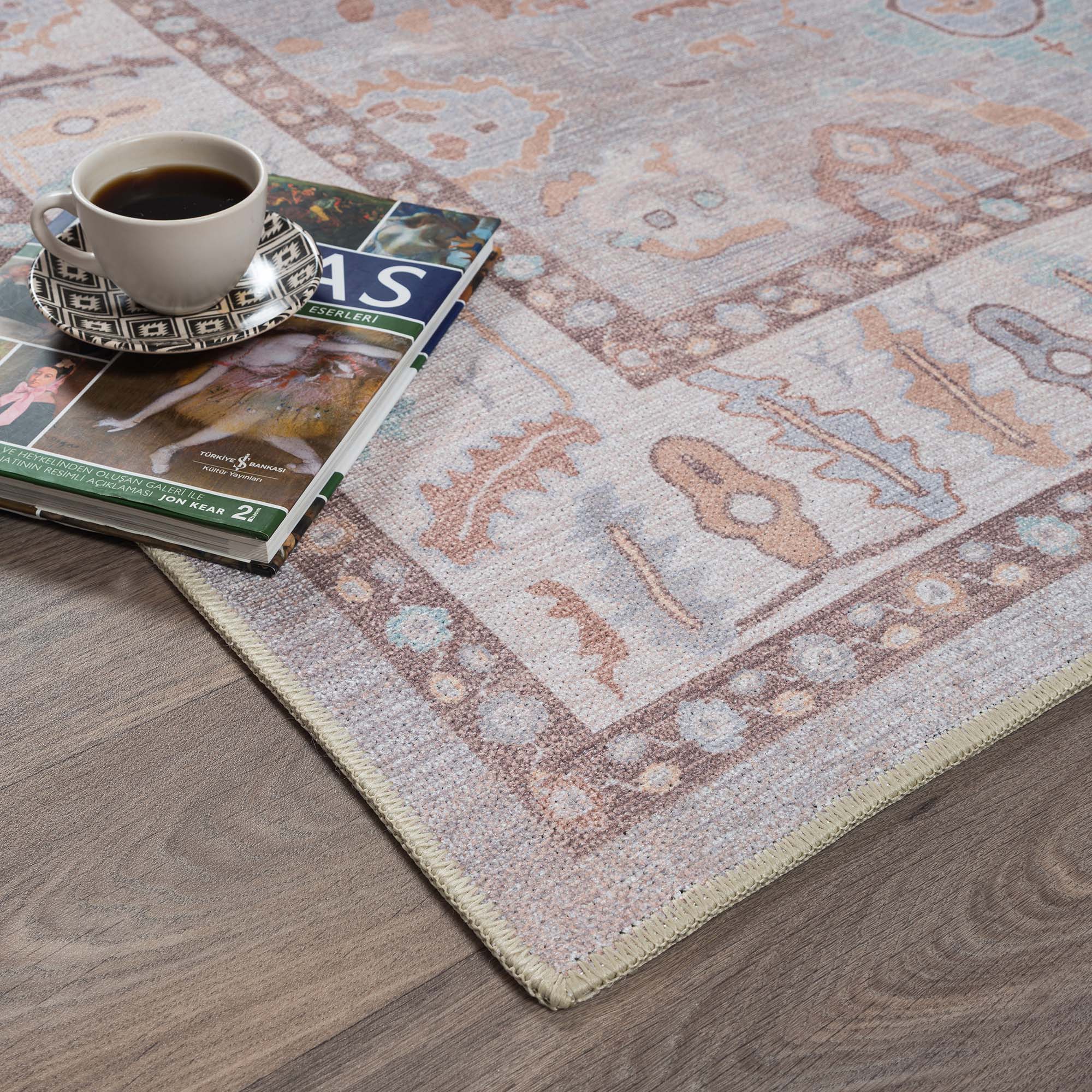 Nadia Muted Brown Pastel Modern Oushak Rug