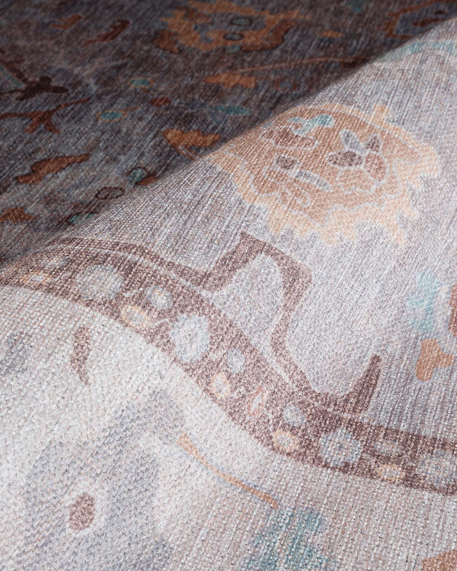 Nadia Muted Brown Pastel Modern Oushak Rug