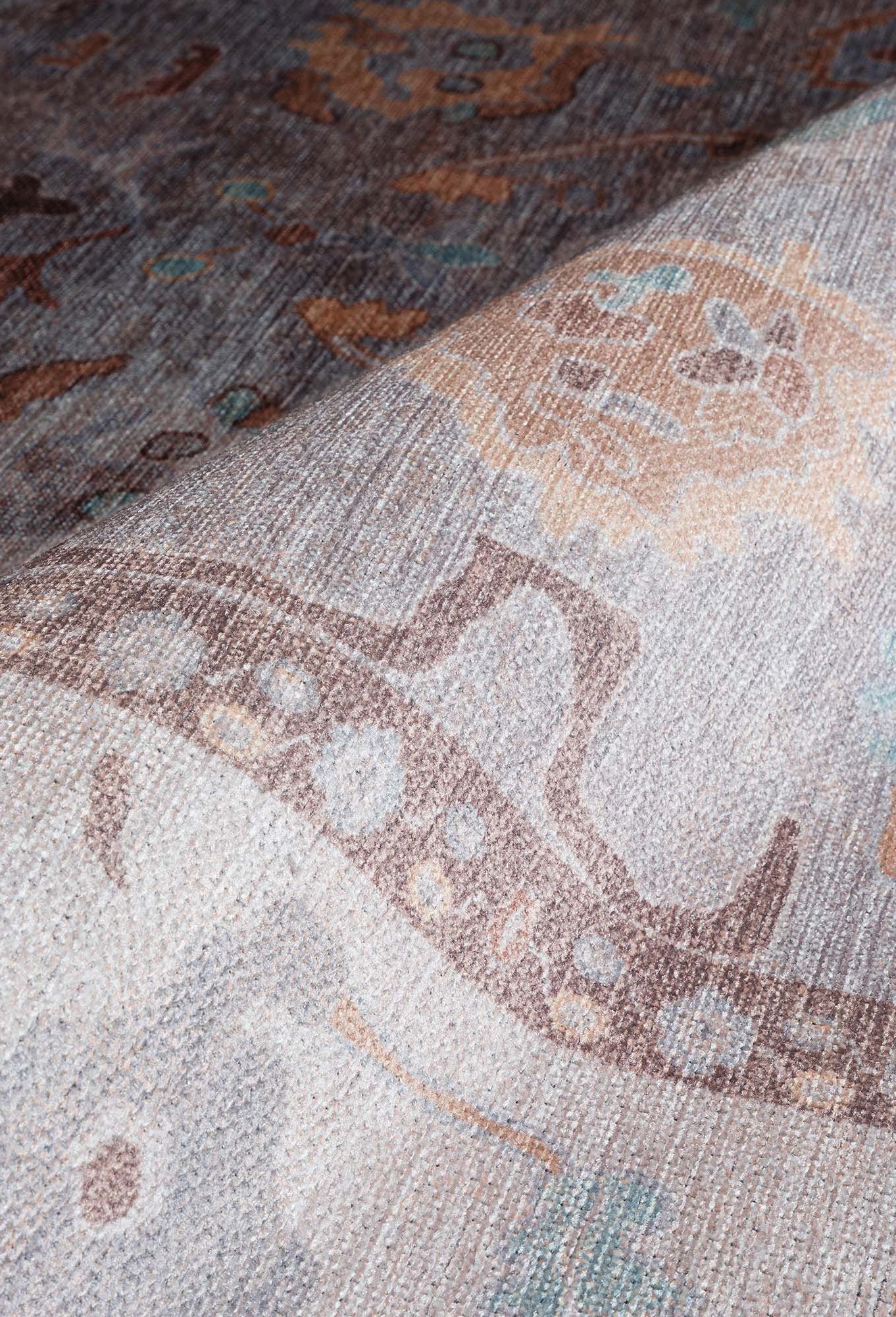 Nadia Muted Brown Pastel Modern Oushak Rug