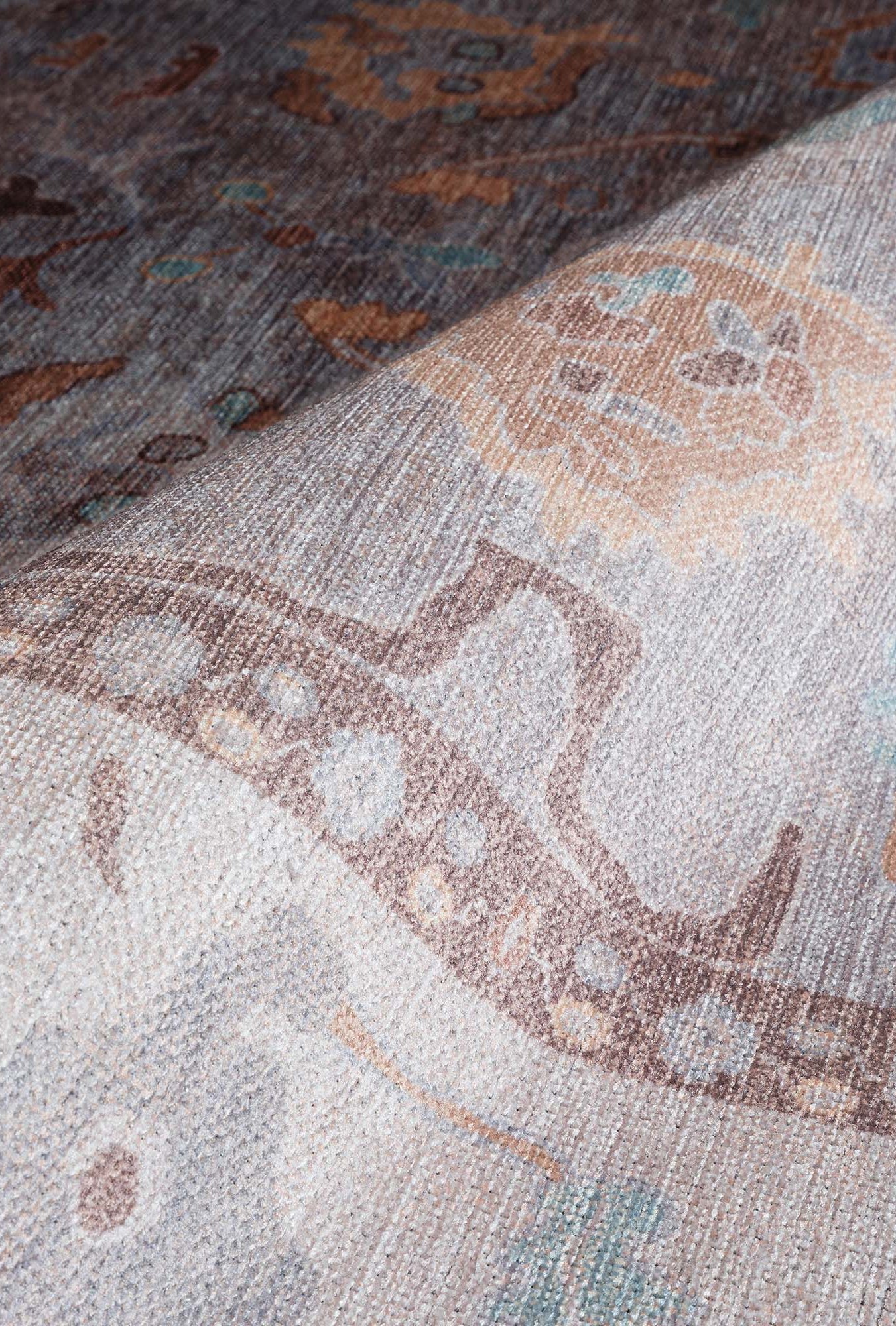 Nadia Muted Brown Pastel Modern Oushak Rug