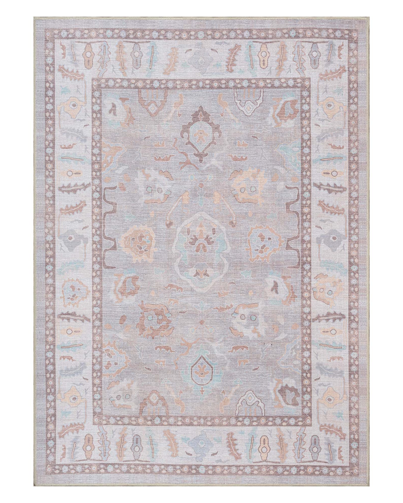 Nadia Muted Brown Pastel Modern Oushak Rug