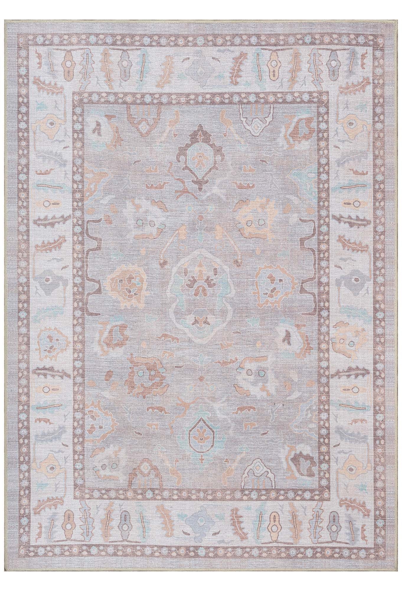 Nadia Muted Brown Pastel Modern Oushak Rug
