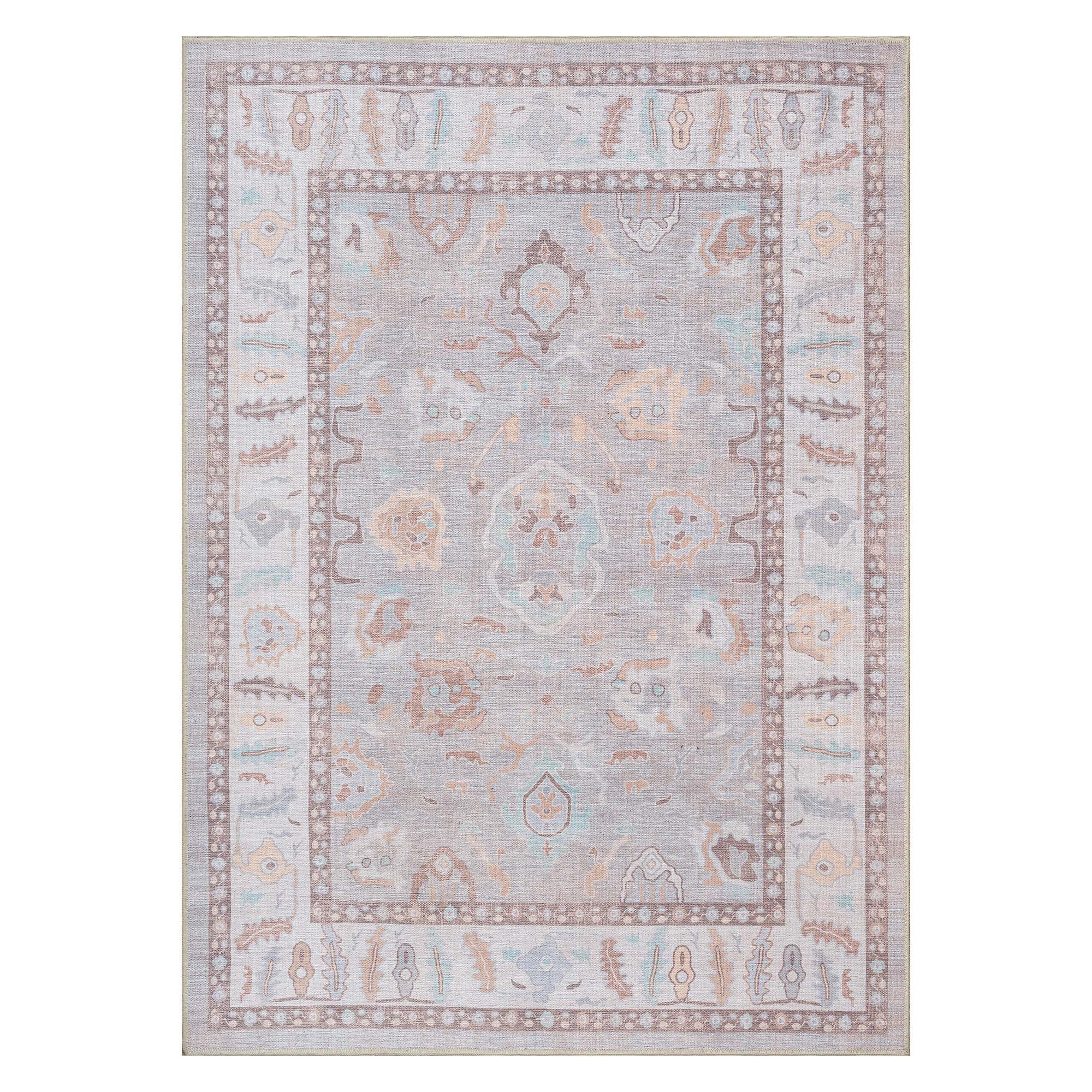 Nadia Muted Brown Pastel Modern Oushak Rug