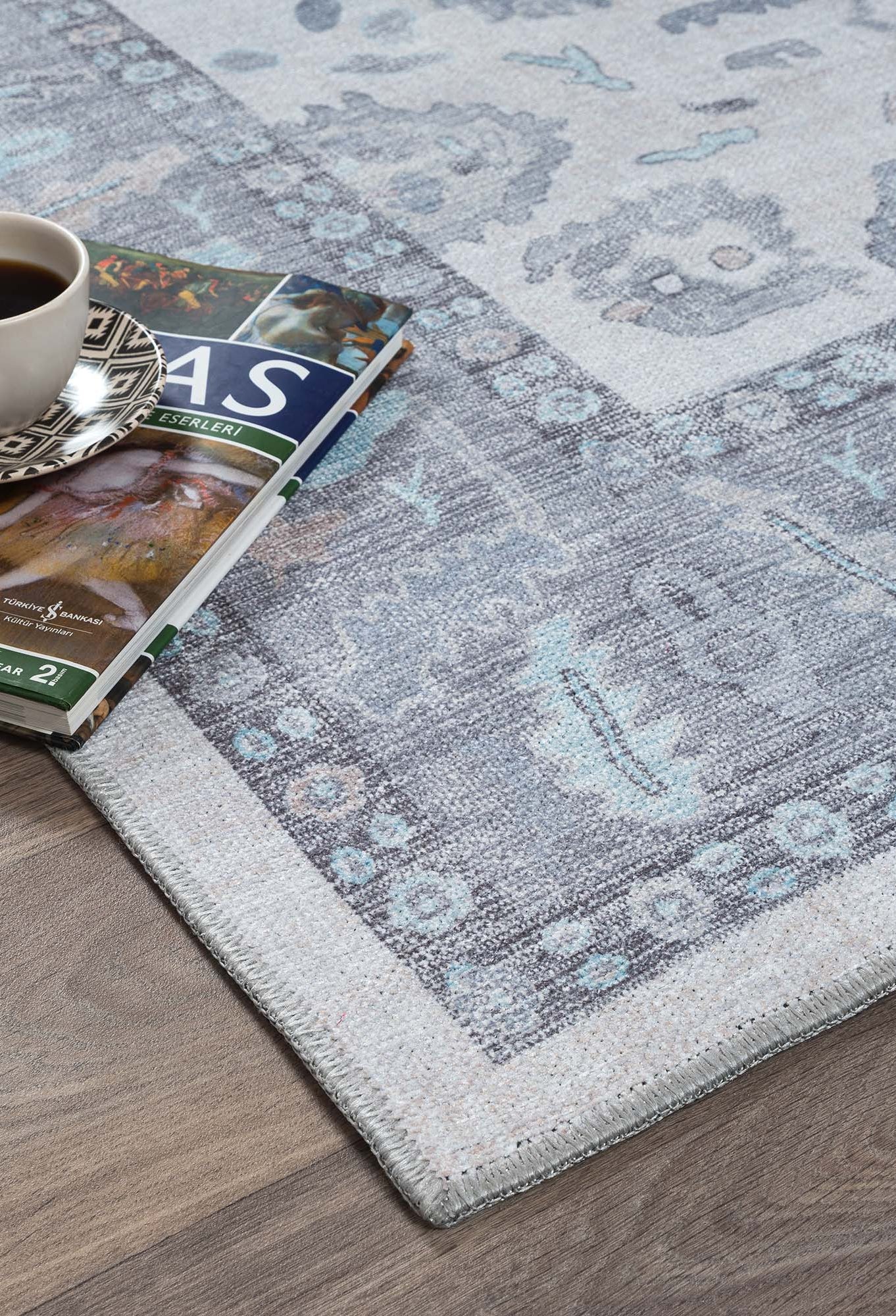 Delphine Gray, Beige & Ivory Modern Oushak Rug