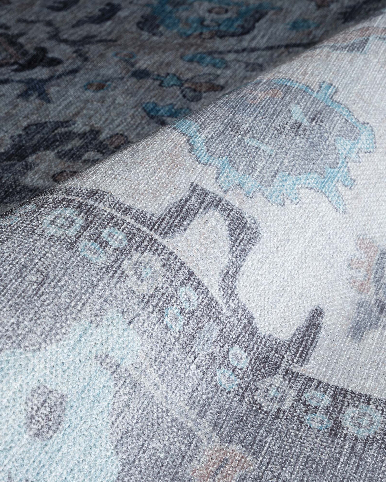 Delphine Gray, Beige & Ivory Modern Oushak Rug