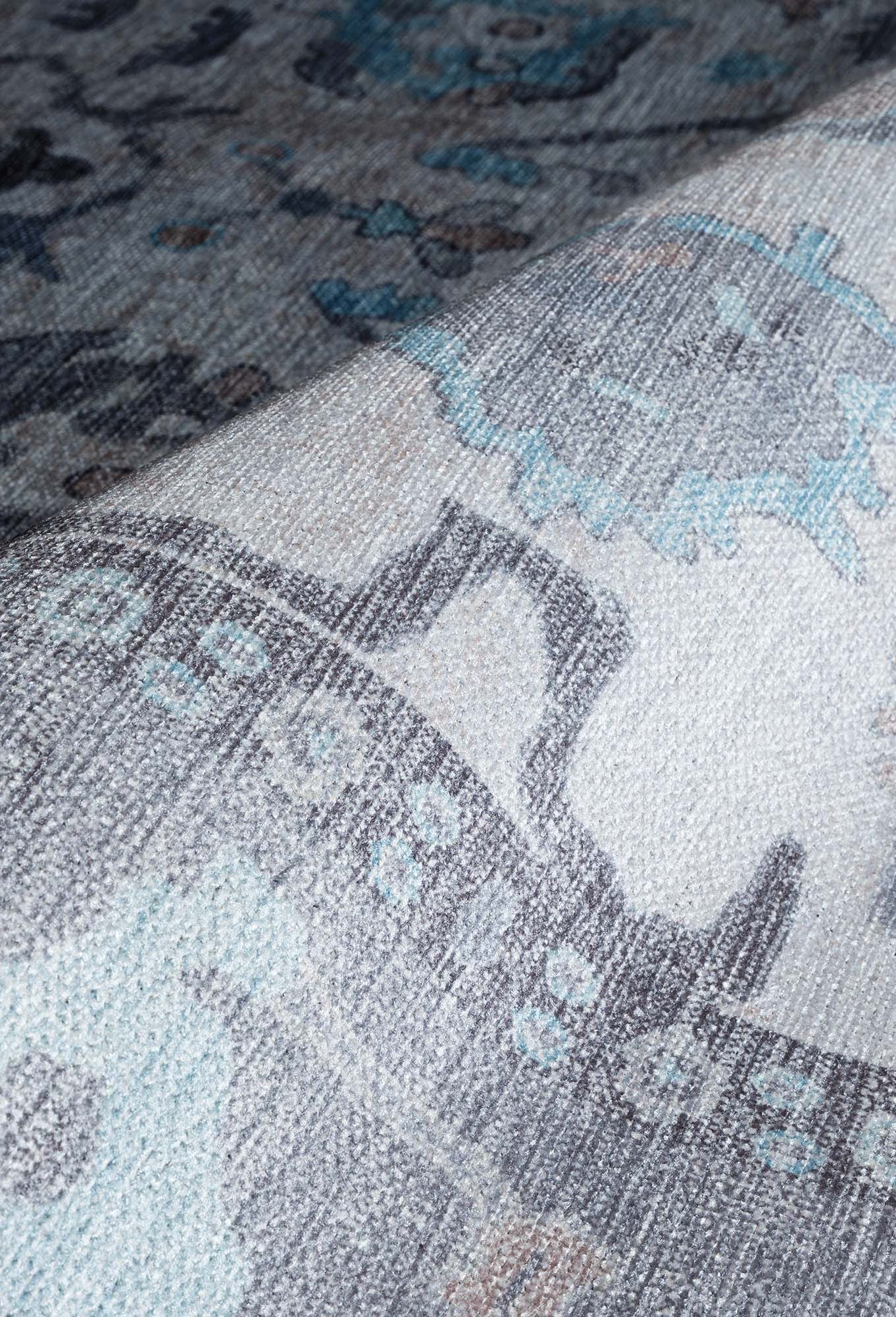 Delphine Gray, Beige & Ivory Modern Oushak Rug