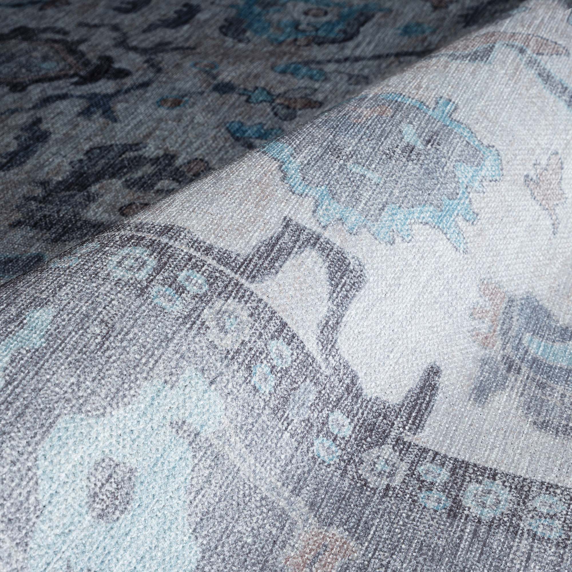 Delphine Gray, Beige & Ivory Modern Oushak Rug