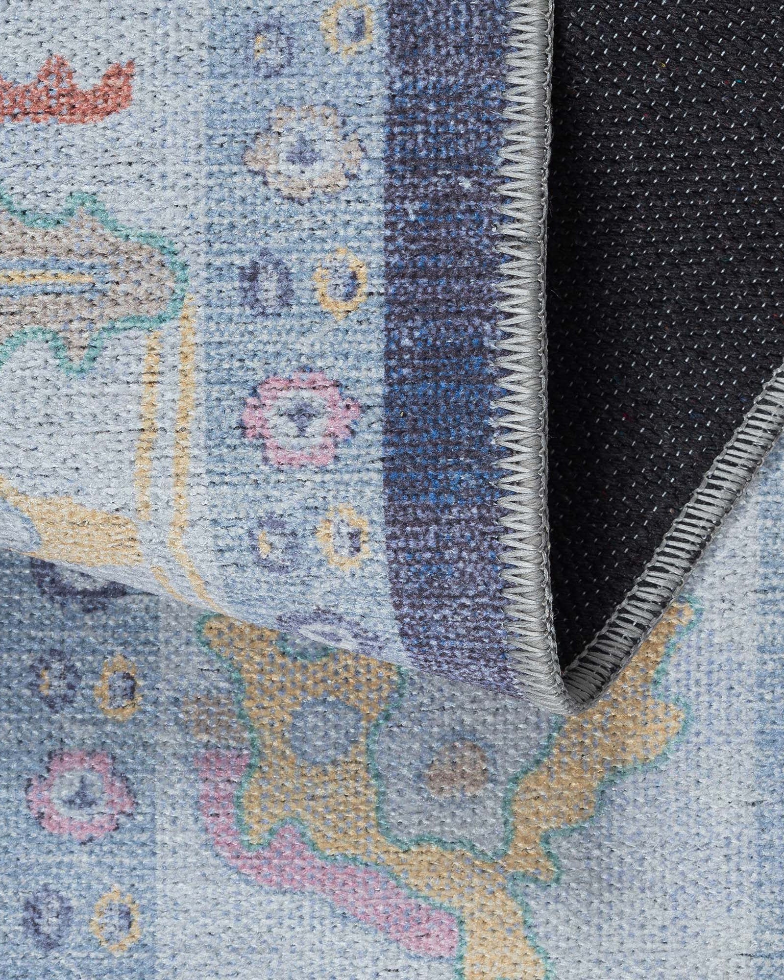 Munira Pastel Navy Blue Modern Oushak Rug