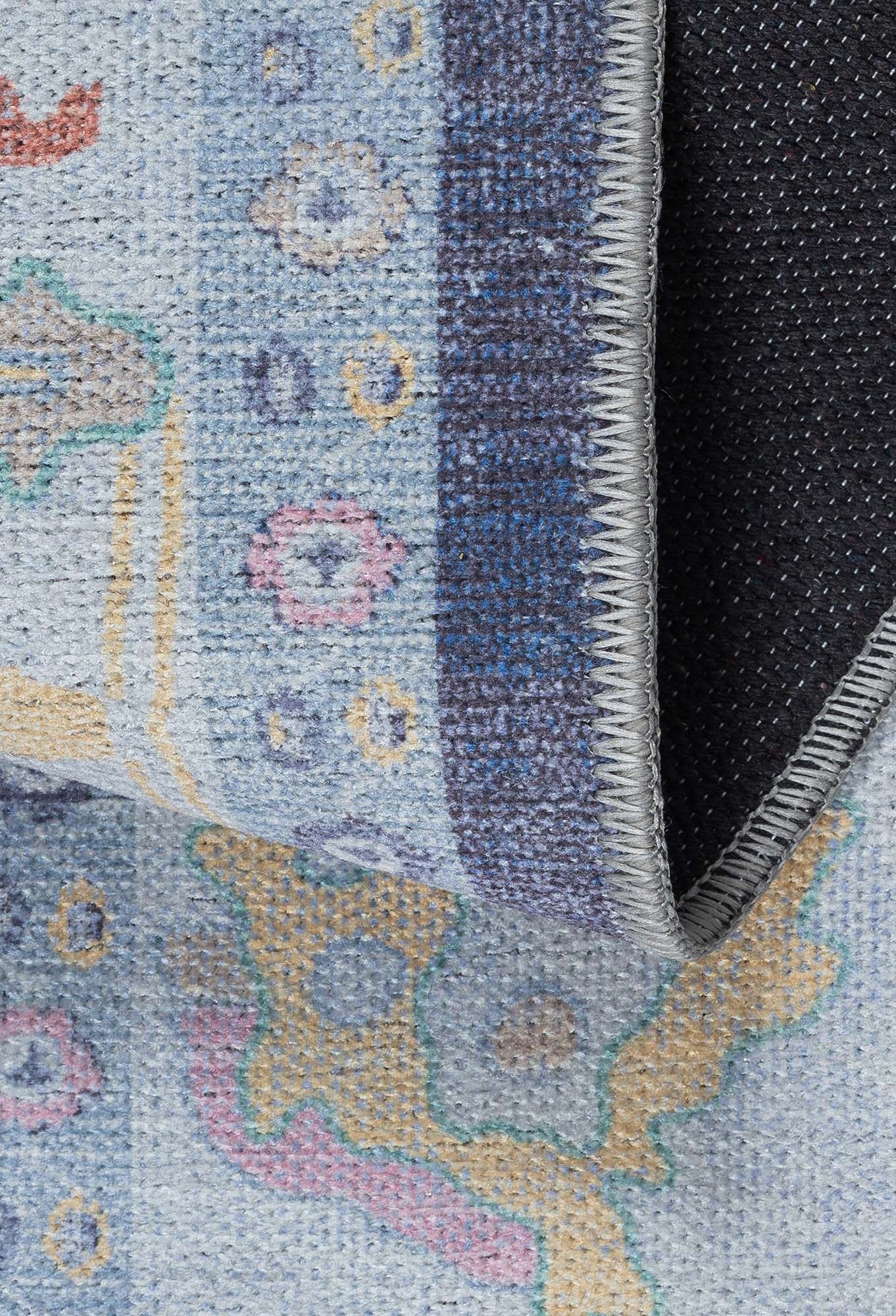 Munira Pastel Navy Blue Modern Oushak Rug