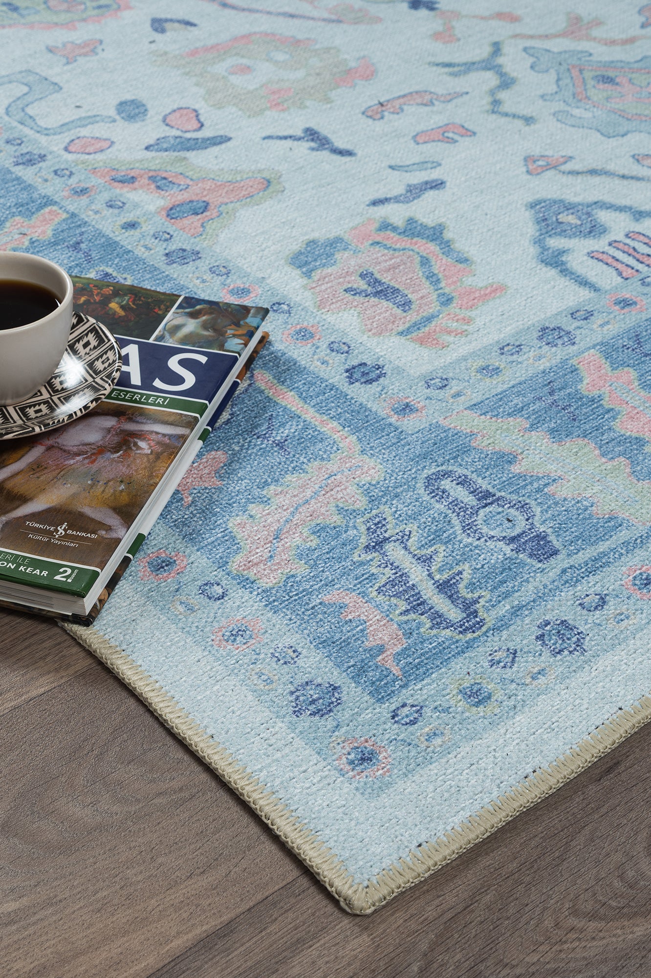 Zephina Baby Blue Modern Oushak Rug