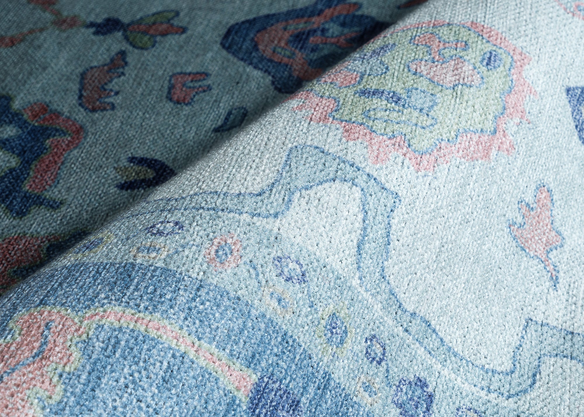 Zephina Baby Blue Modern Oushak Rug