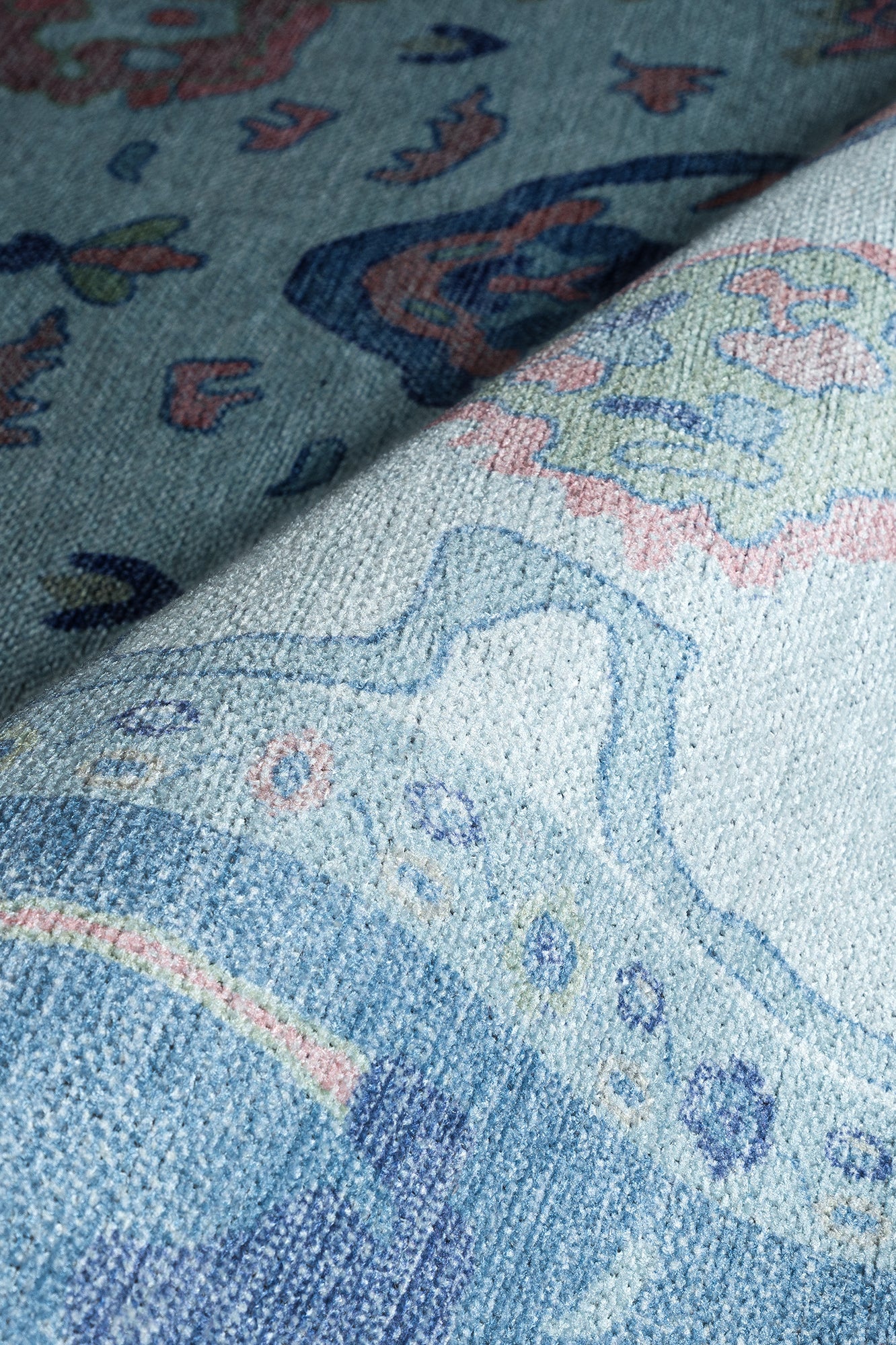 Zephina Baby Blue Modern Oushak Rug