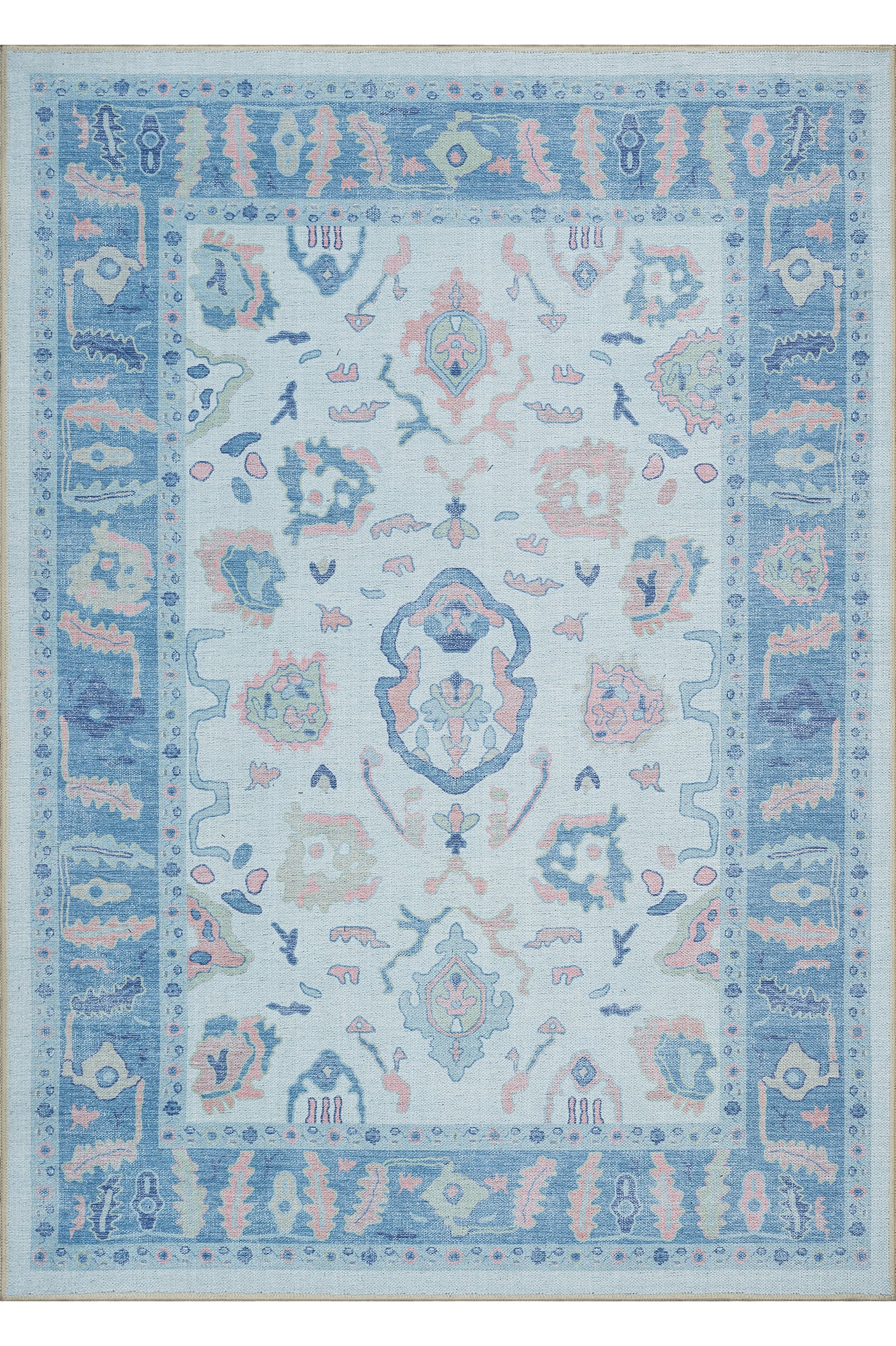 Zephina Baby Blue Modern Oushak Rug